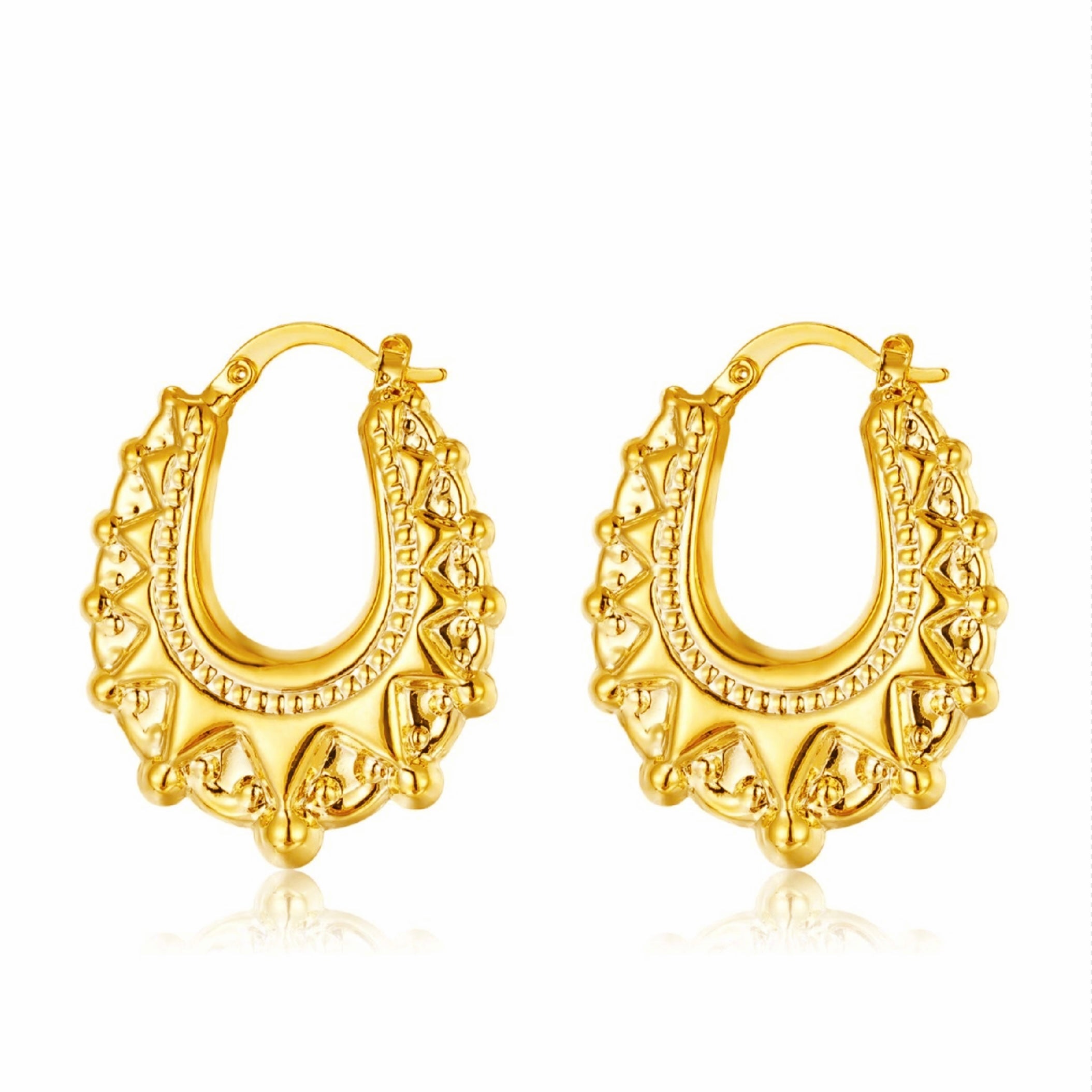 25mm Gold Gypsy Creole Hoop Earrings for Women