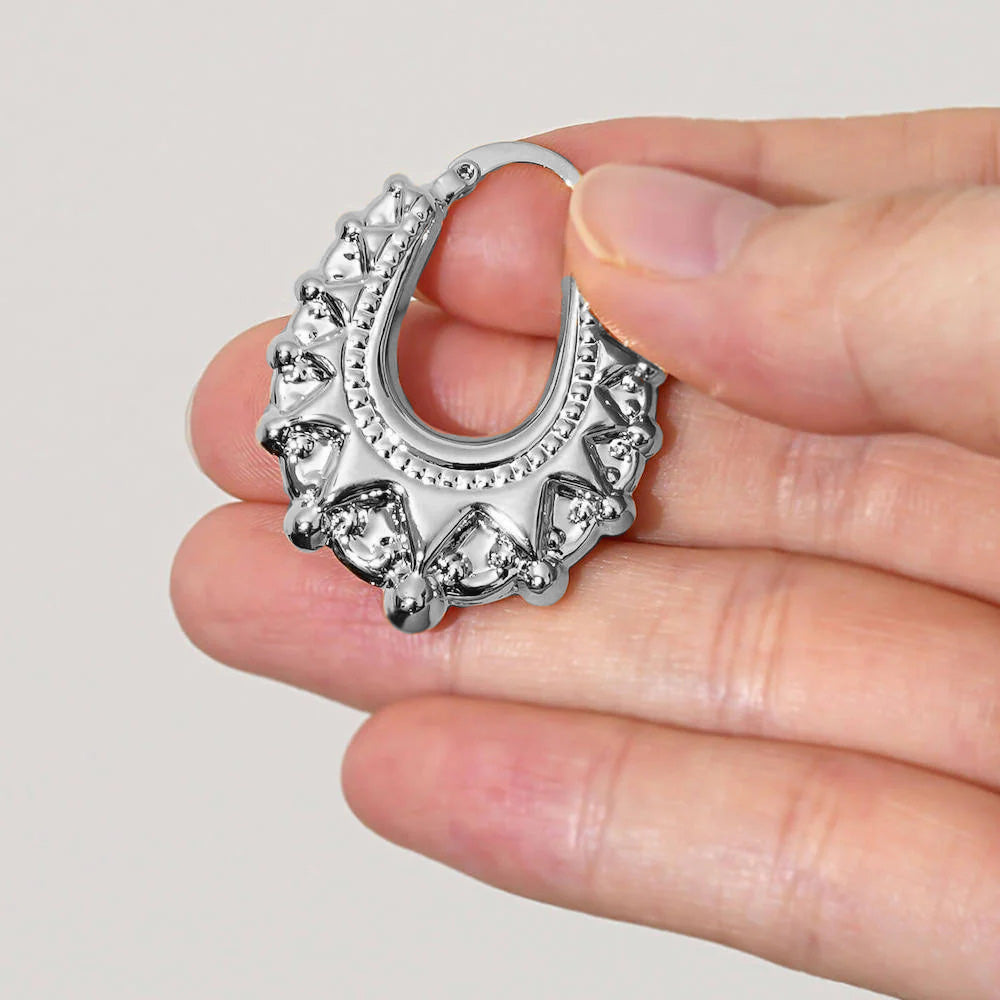 25mm Silver Oval Gypsy Creole Lightweight Earrings