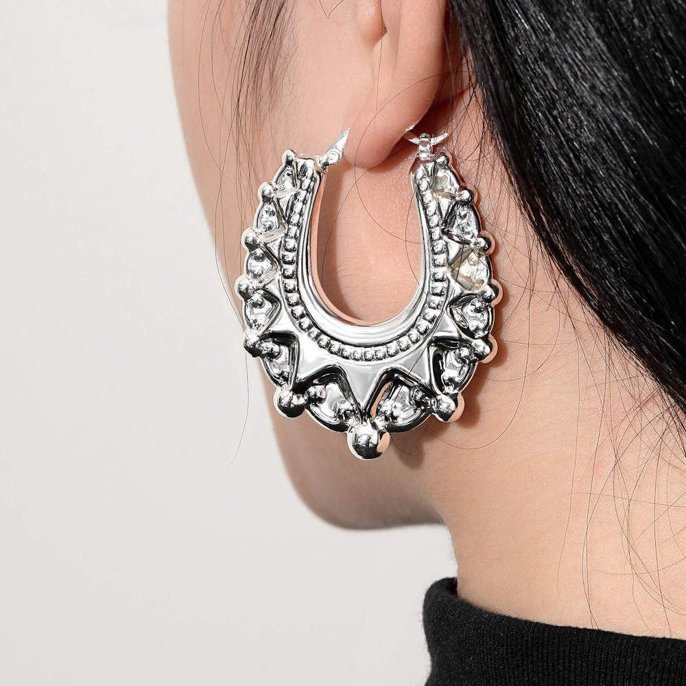 48mm Silver Oval Gypsy Creole Lightweight Earrings