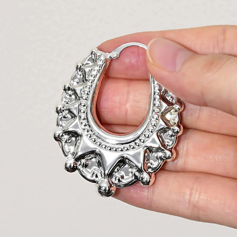 48mm Silver Oval Gypsy Creole Lightweight Earrings