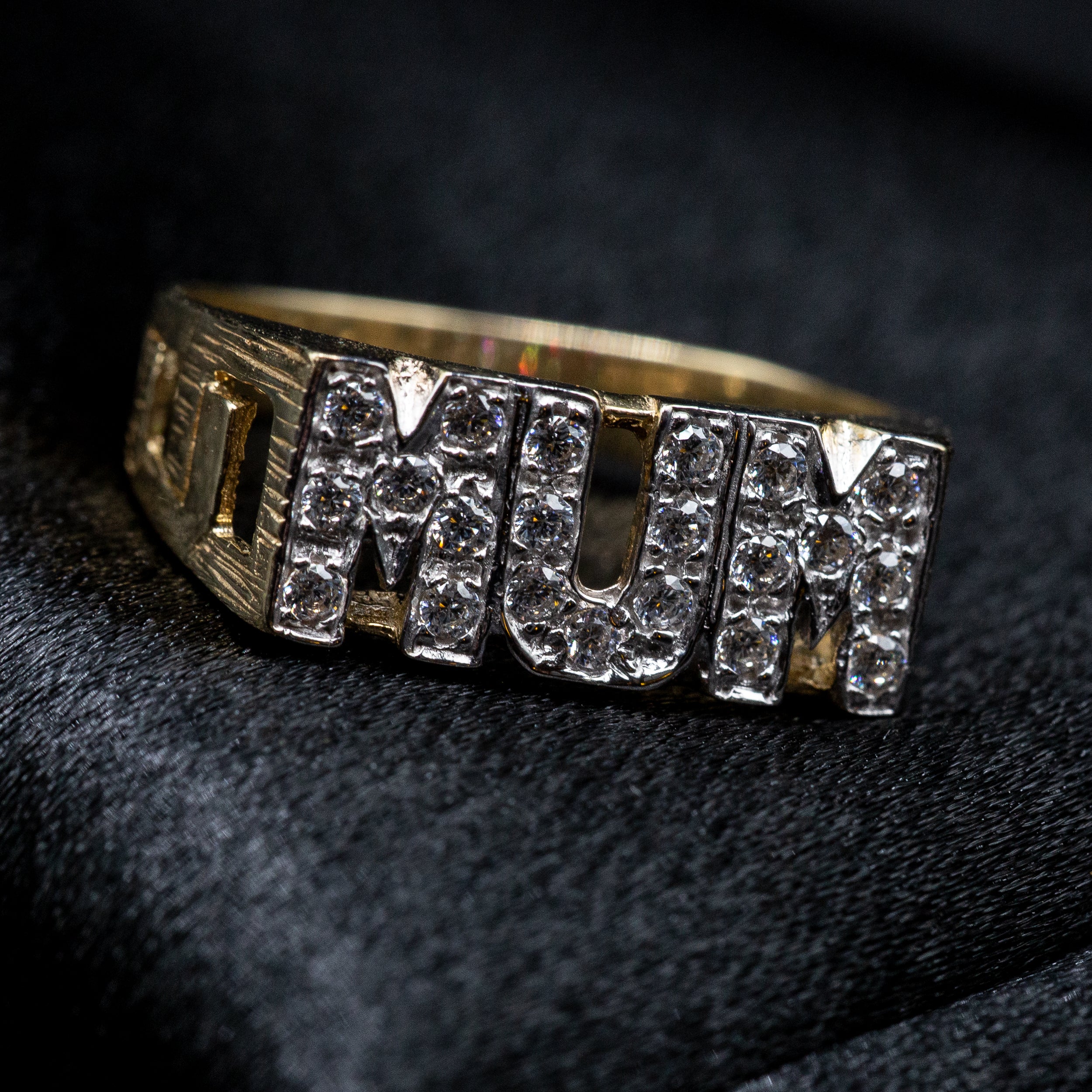9ct Yellow Gold CZ Mum Ring – A Sparkling Tribute to Motherhood Sizes: Q & S