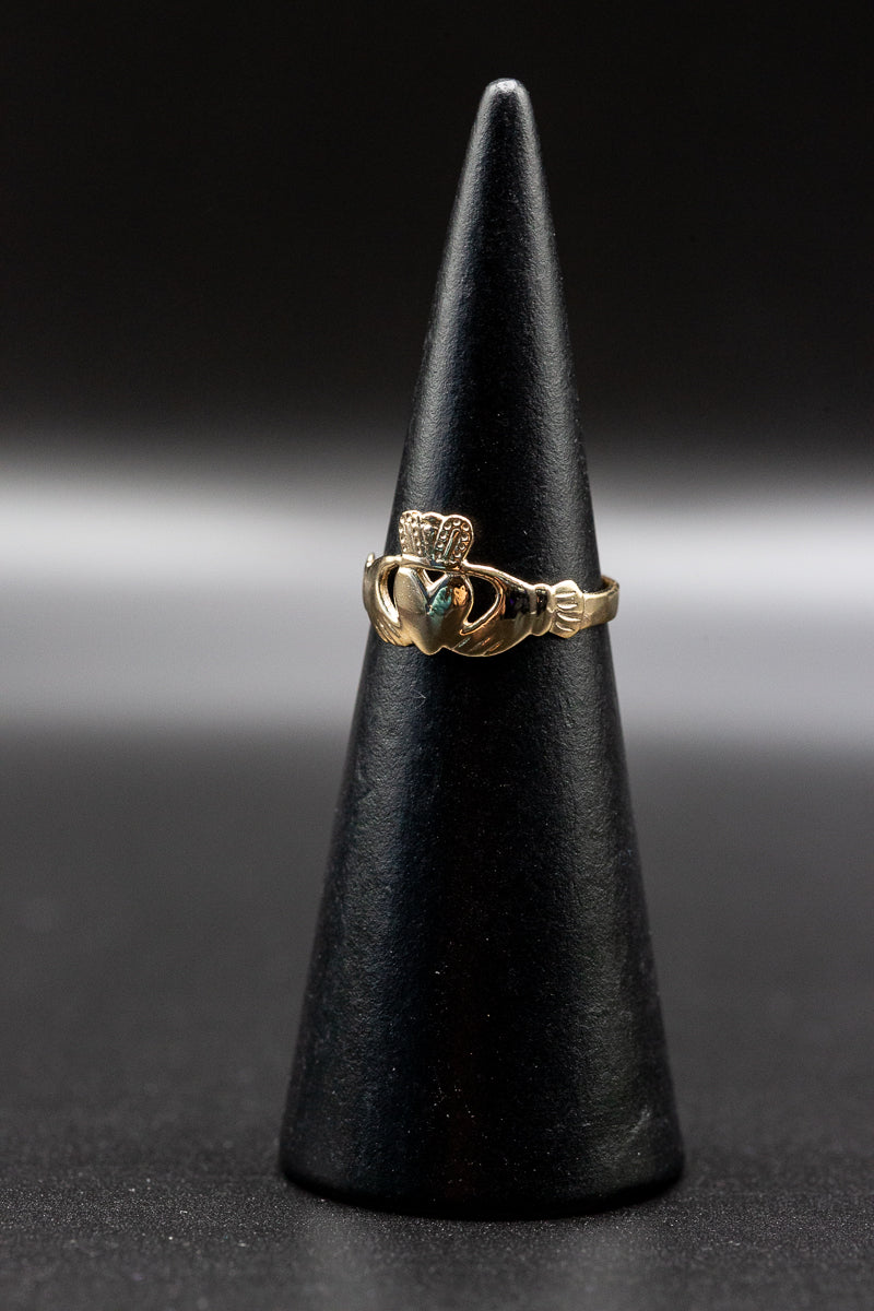 9ct Solid Yellow Gold Claddagh Ring Sizes K/L/M .375