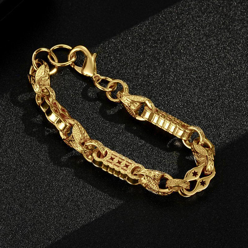 12mm Gold-Filled Tulip x Stars and Bars Bracelet – 8.5/9 Inch