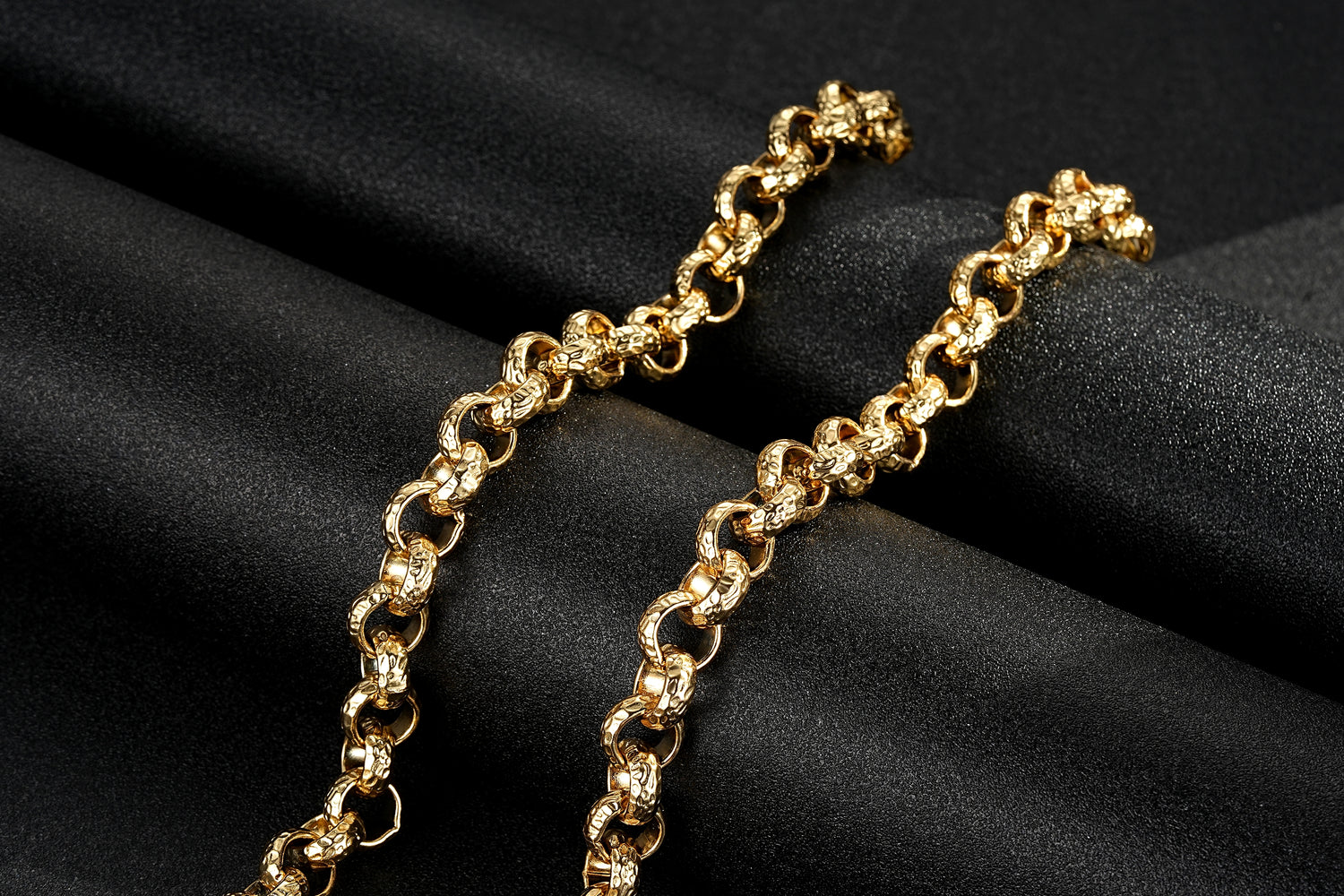 Premium 12mm Gold Diamond Cut Pattern Belcher Chain 30 Inch