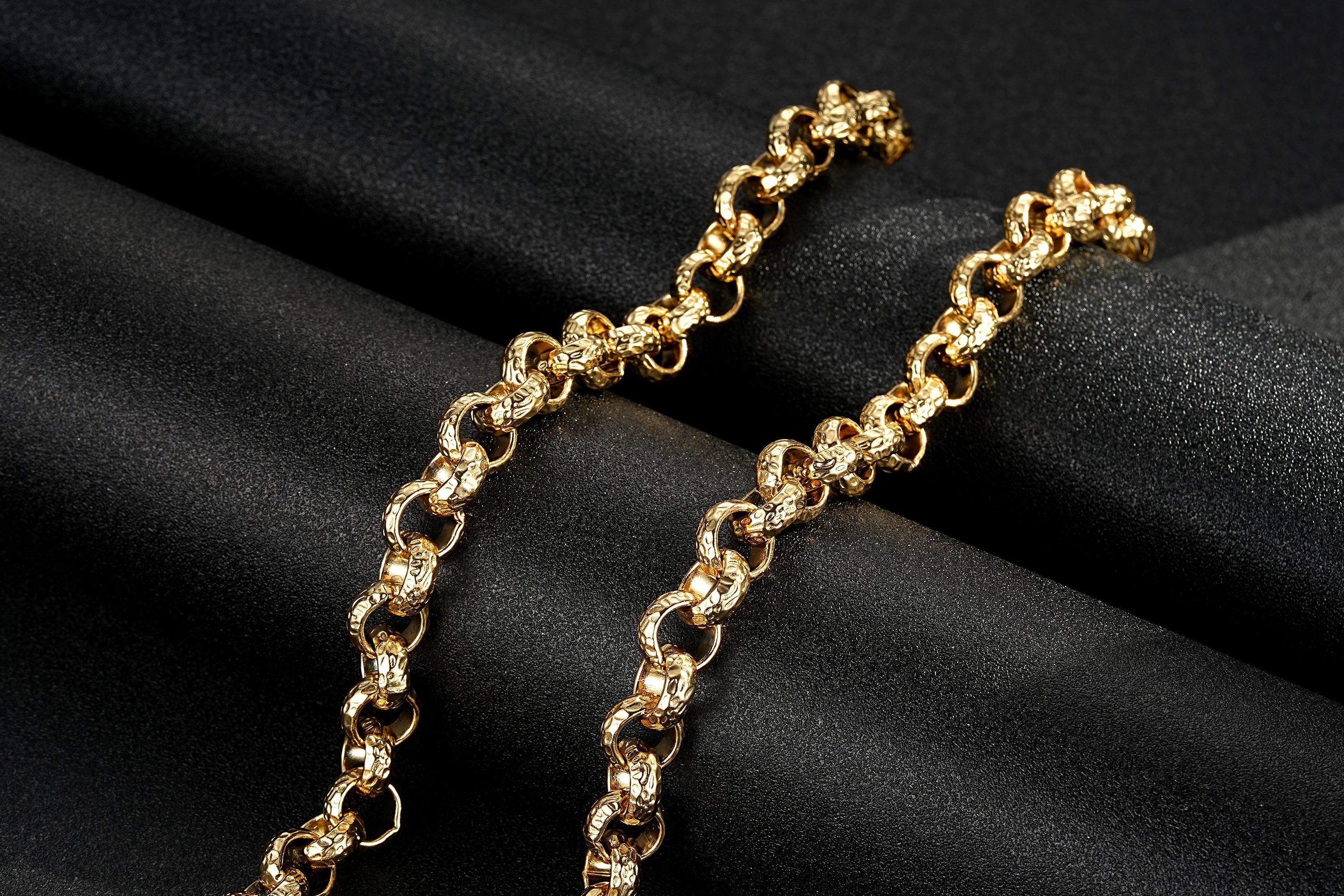 Premium 12mm Gold Diamond Cut Pattern Belcher Chain 30 Inch