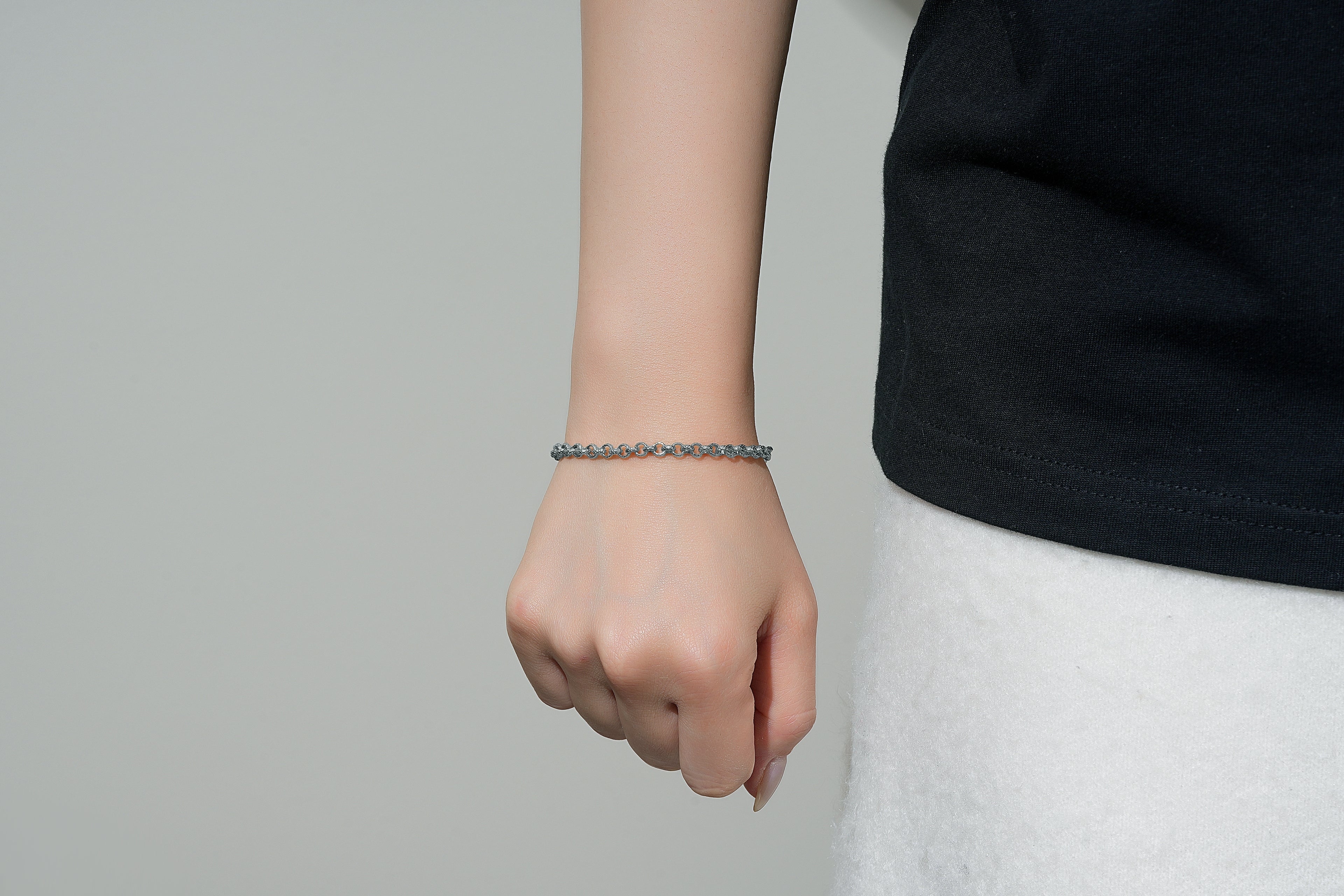 New 4mm Silver Diamond Cut Pattern Belcher Bracelet – 8 Inch