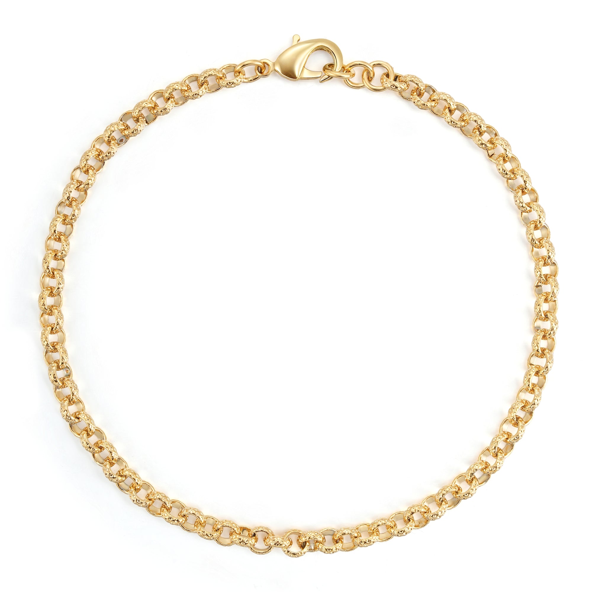 4mm Gold Diamond Cut Pattern Belcher Bracelet – 6 and 8 Inches