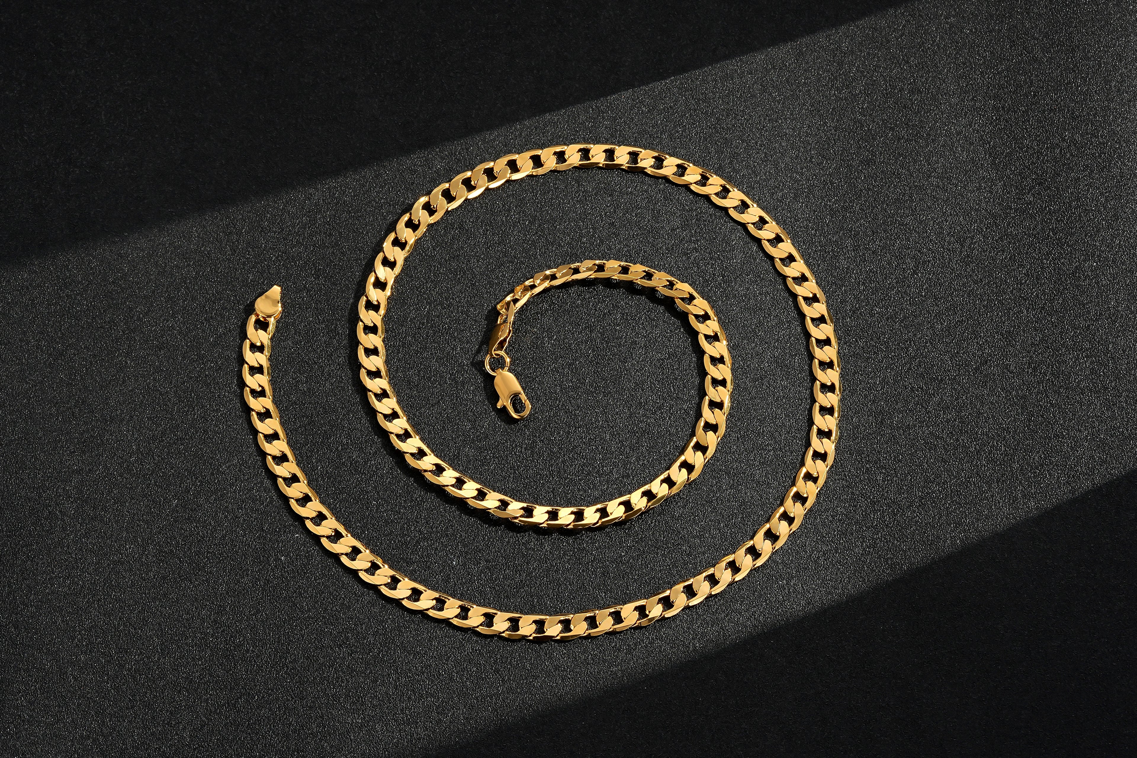 6mm Gold Cuban Curb Chain - 24 Inches
