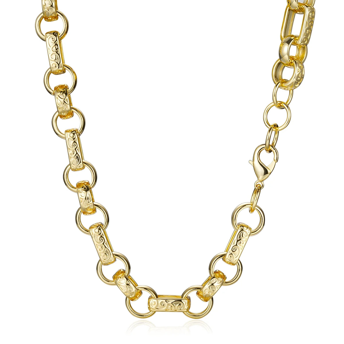 Gold Gypsy Link Belcher Chain & Bracelet Set 10mm