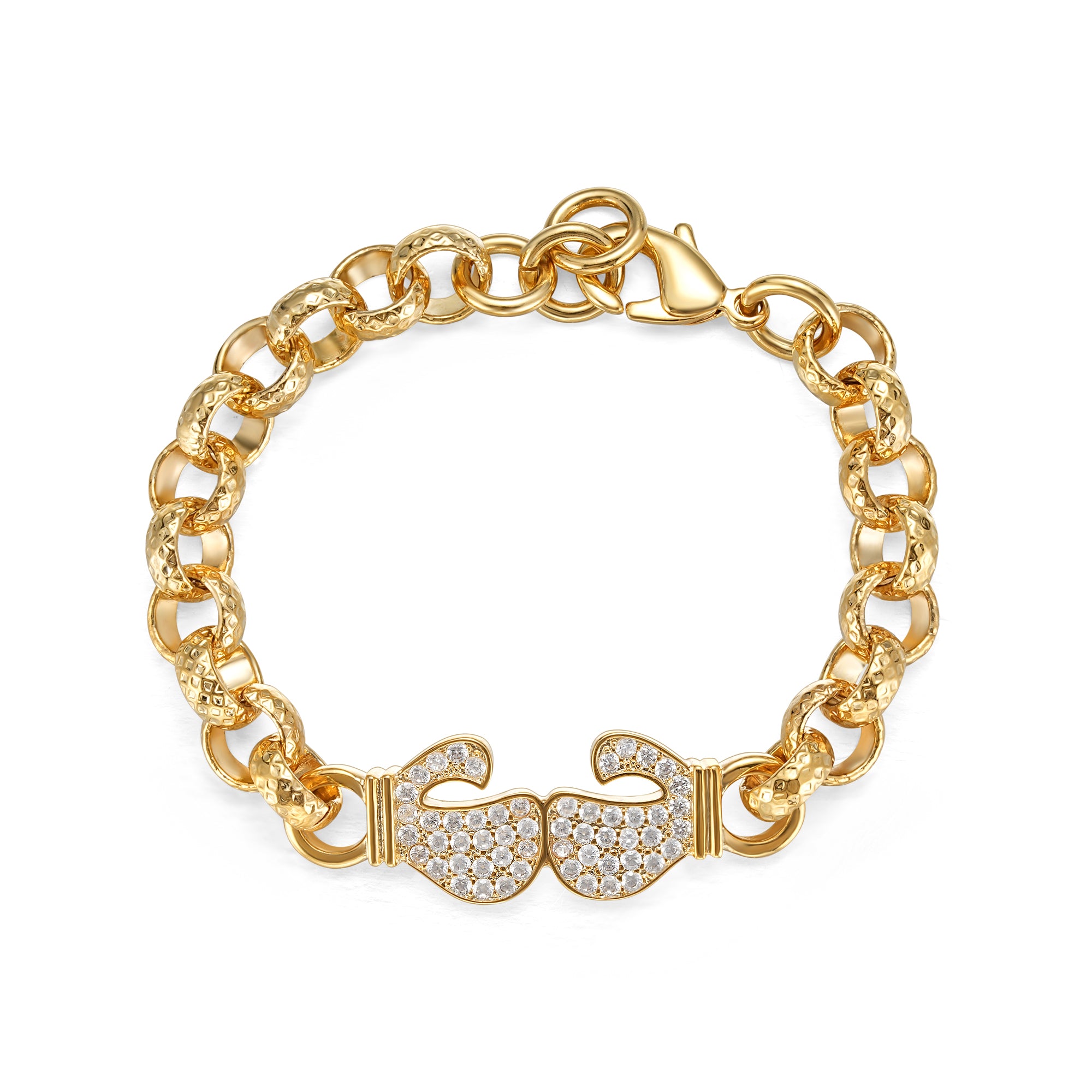 8mm Gold Boxing Gloves Belcher Bracelet 8.5 Inch