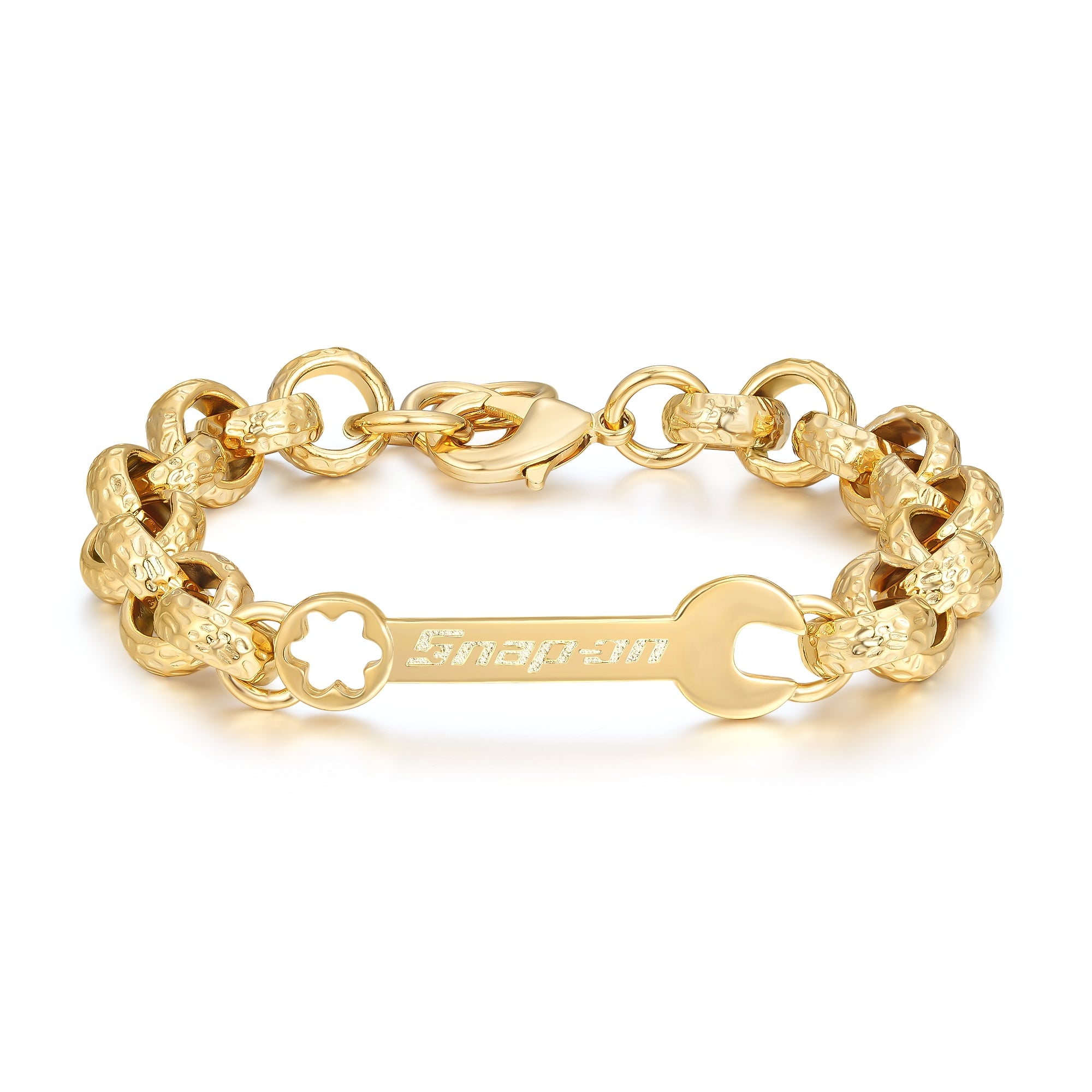 12mm Gold Filled Bonded Spanner Belcher Bracelet - 7.5/8 Inches