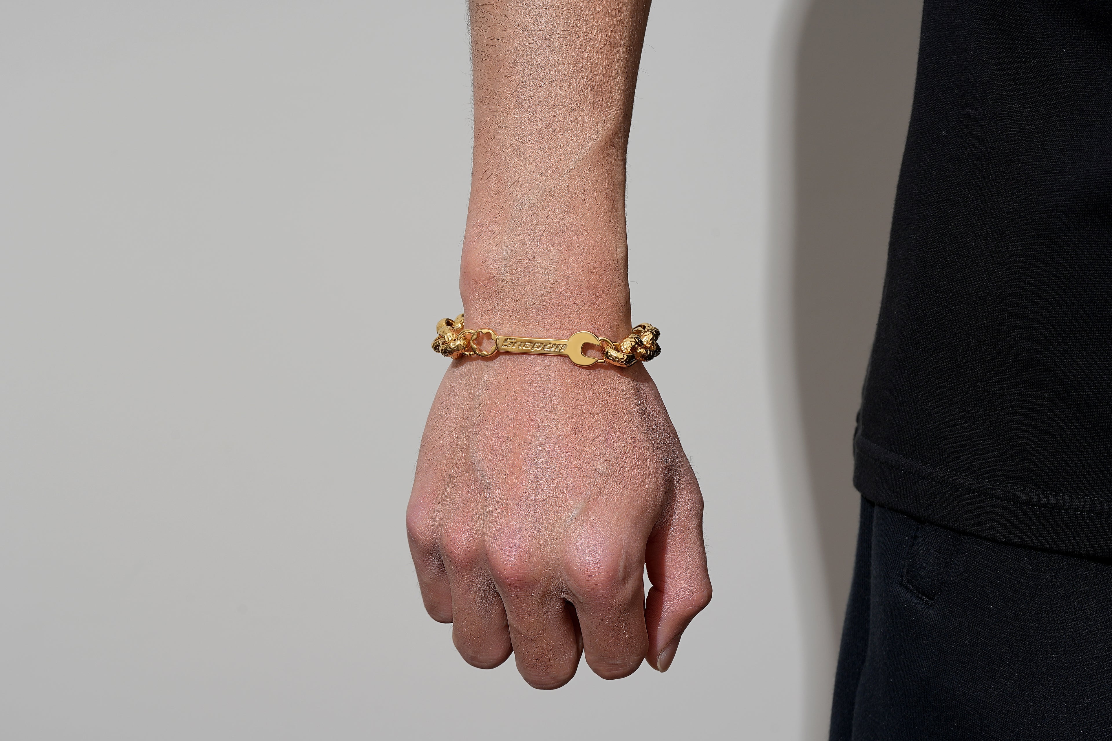 12mm Gold Filled Bonded Spanner Belcher Bracelet - 7.5/8 Inches