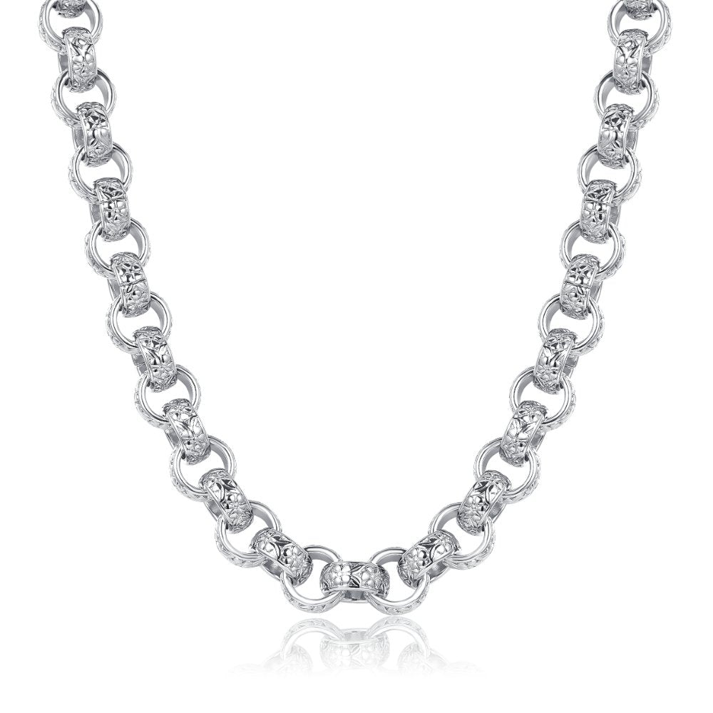 Detailed View of 20mm Silver Filled Chain