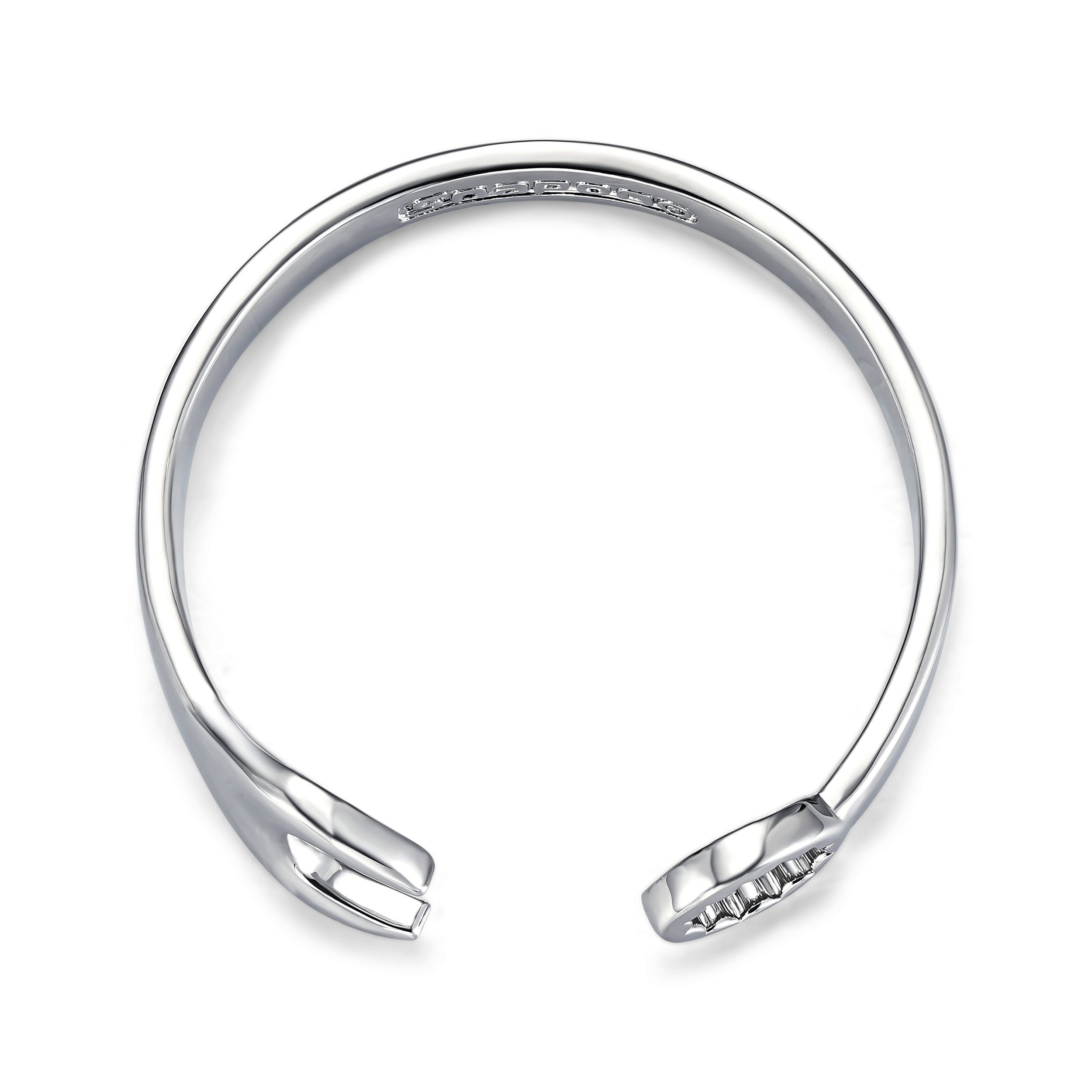 9mm Silver-Filled Adjustable Spanner Wrench Bangle