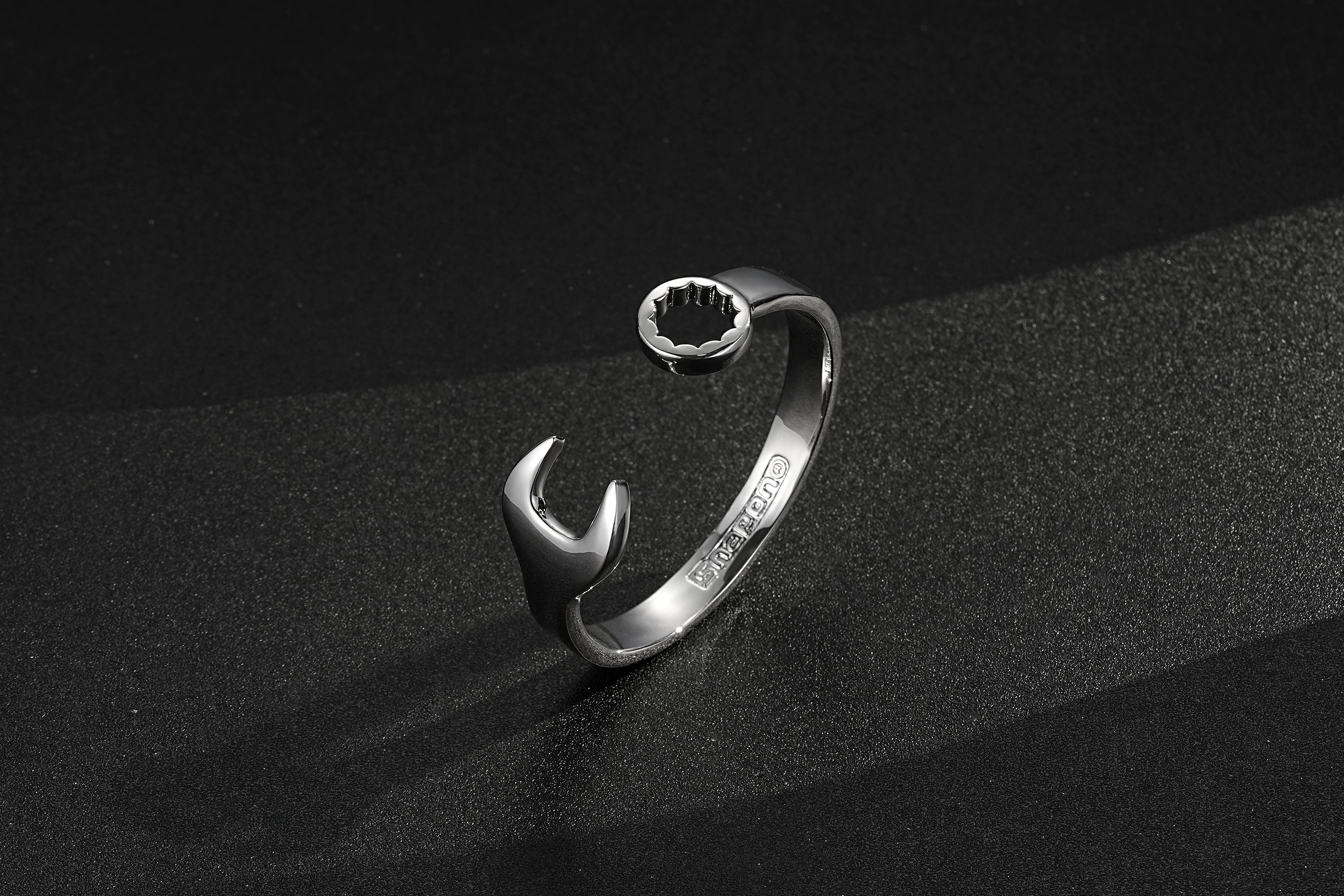 9mm Silver-Filled Adjustable Spanner Wrench Bangle