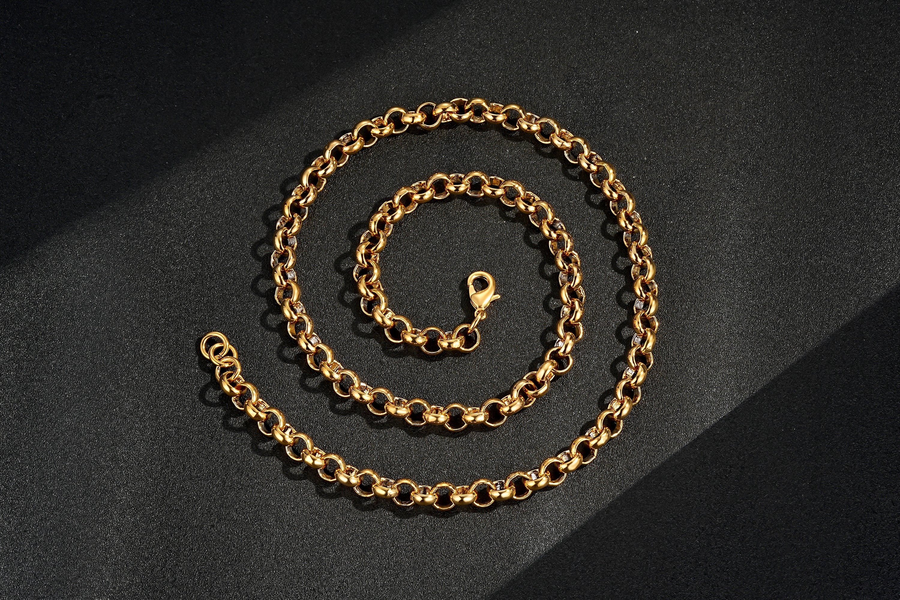 8mm Gold Belcher Chain Necklace 24 Inches Classic Smooth Pattern
