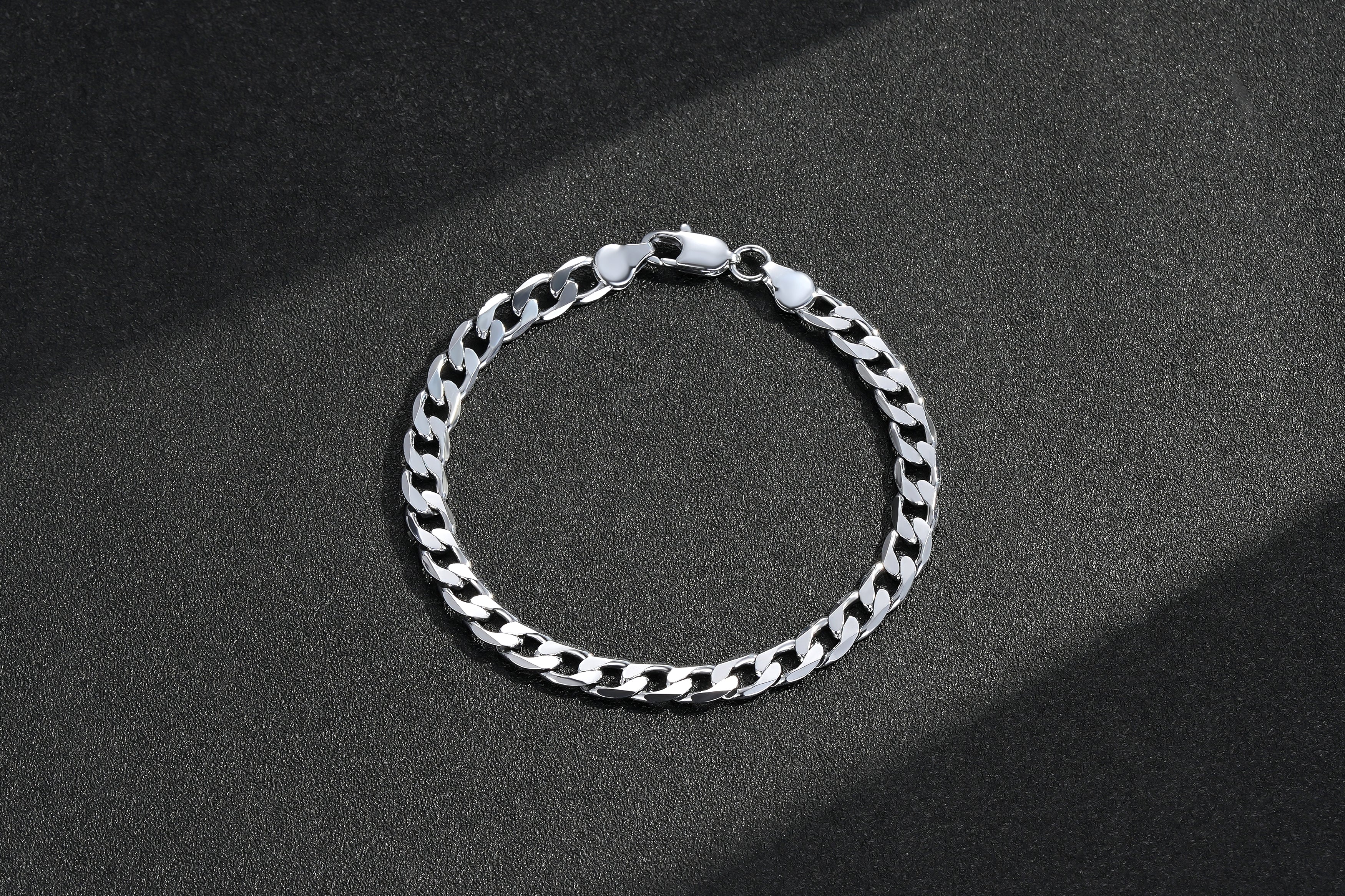 6mm Silver Cuban Curb Bracelet – High Polish Finish – 8 Inch | Classic Men&