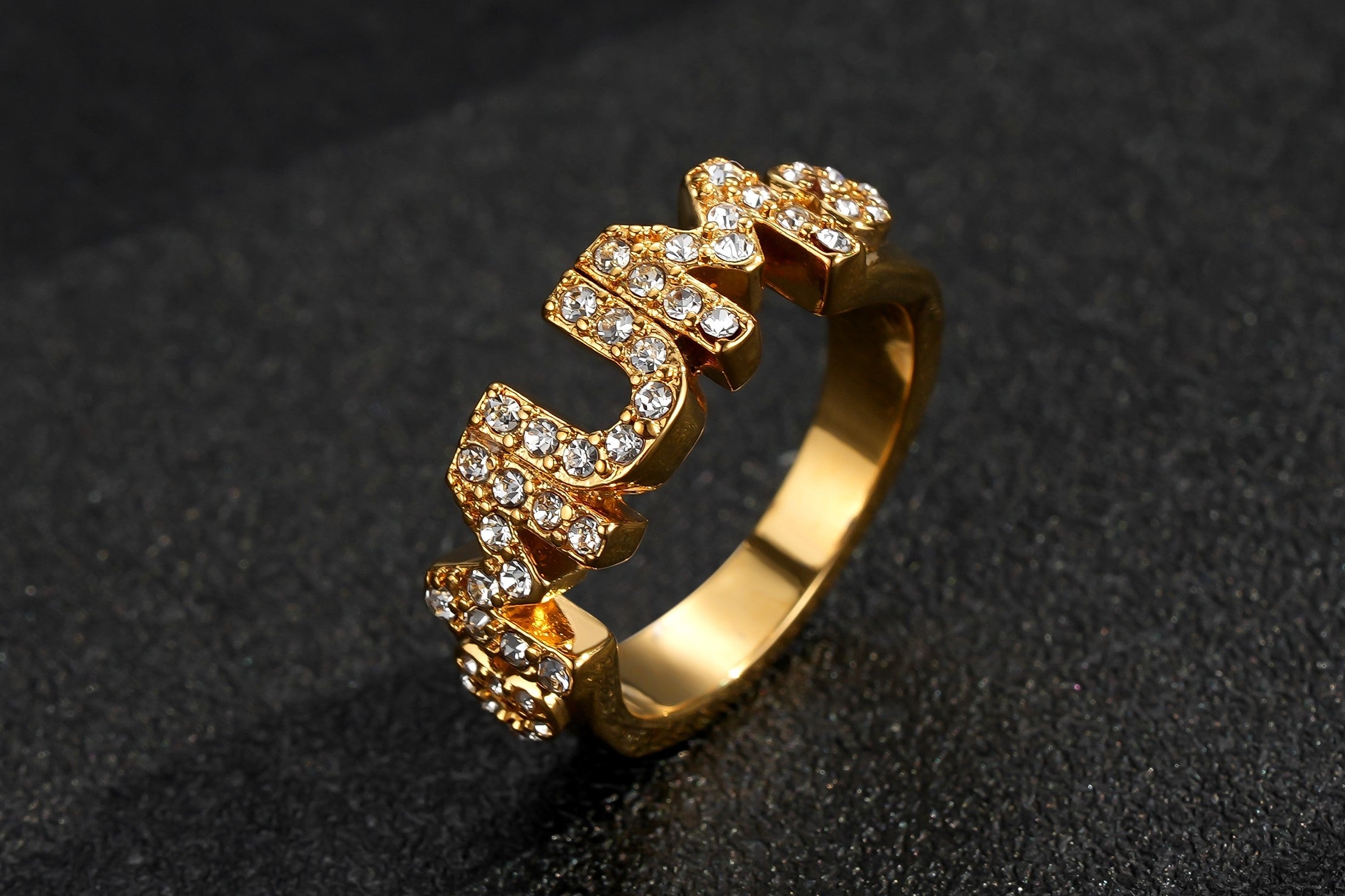 Gold Filled Mum Heart Ring with Stones Sizes (O, Q, T) Adjustable