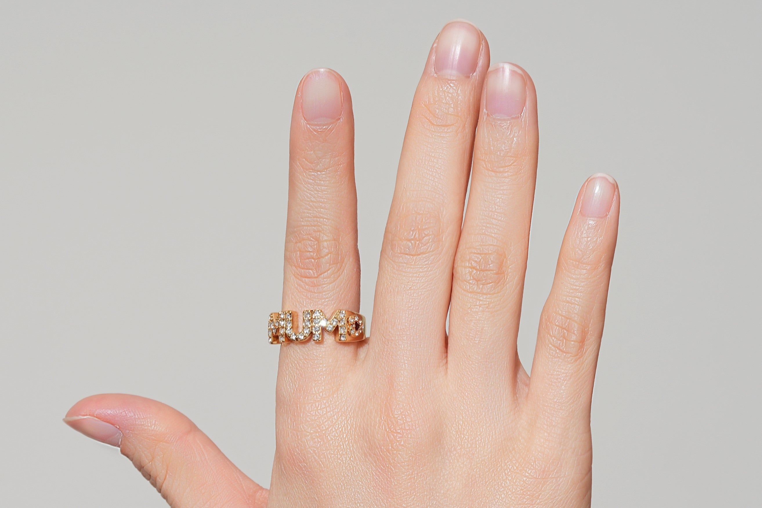 Gold Filled Mum Heart Ring with Stones Sizes (O, Q, T) Adjustable