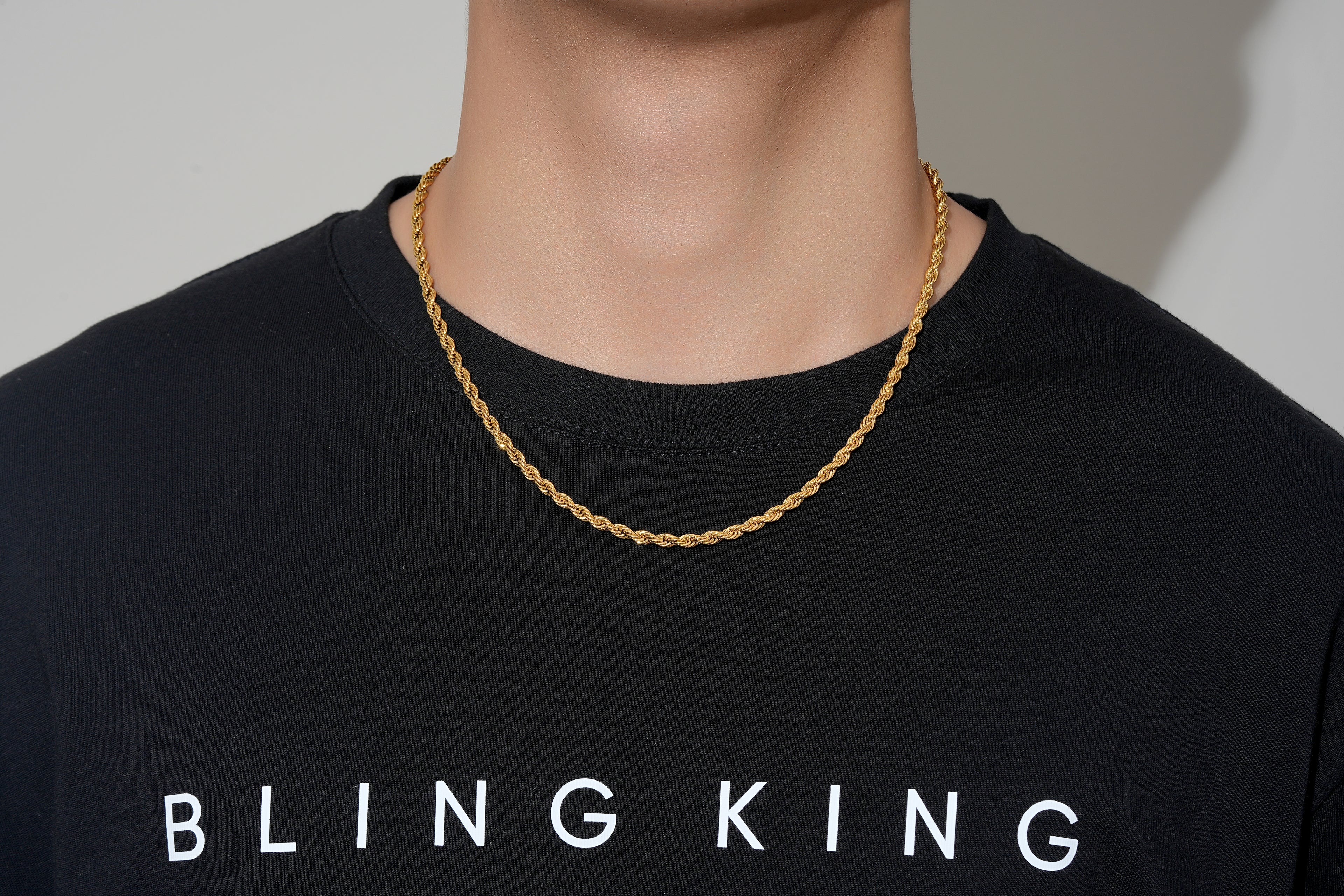 4mm Solid Gold Rope Chain – Bold Twisted Design for Men & Women | Available in 20 & 24 Inches