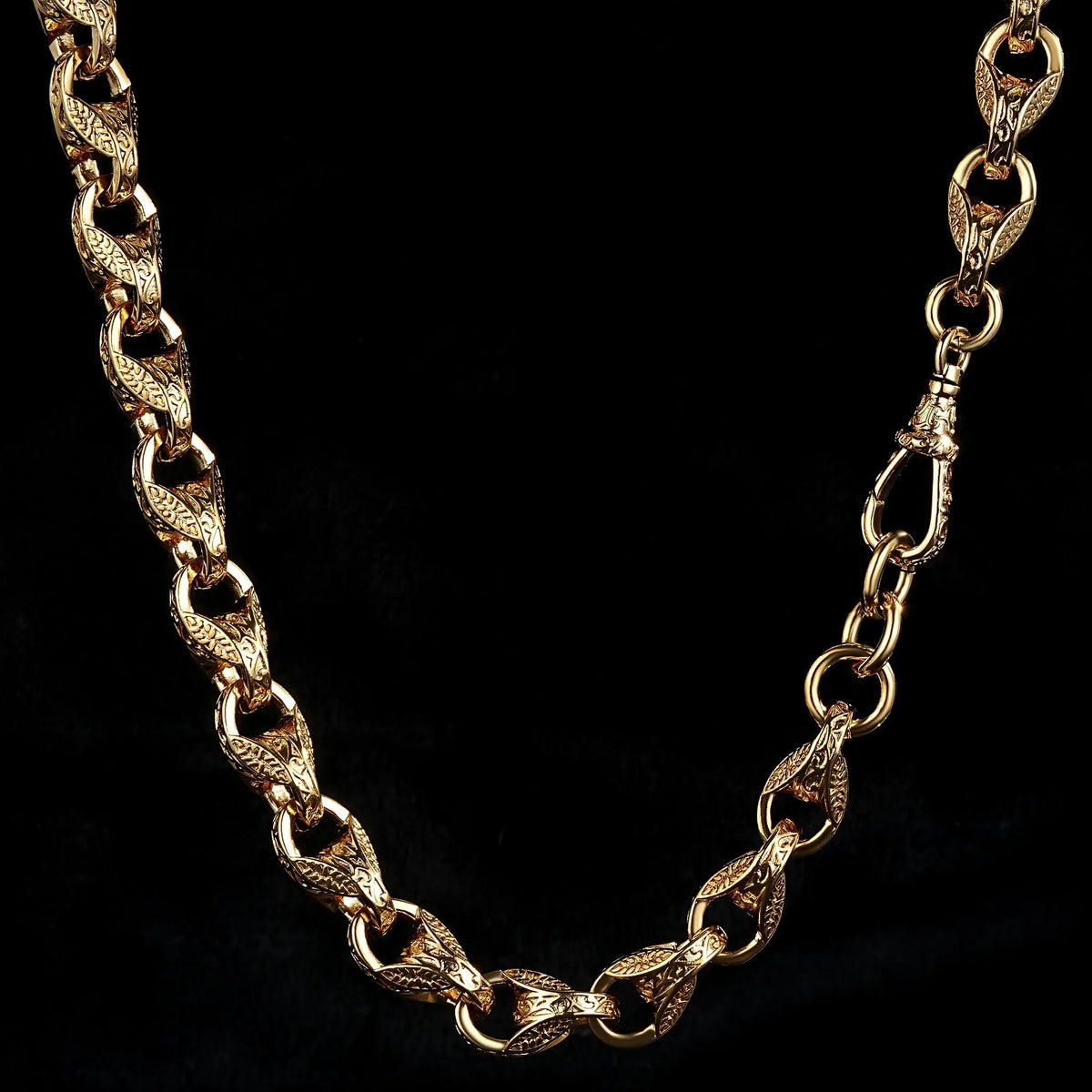 Gold XXL 3D Tulip Chain & Bracelet Set 15mm