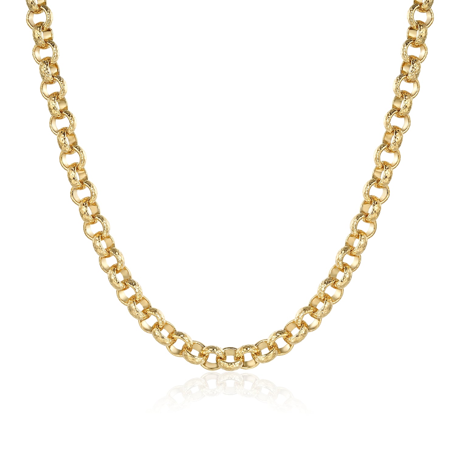 Premium 8mm Gold Filled Diamond Cut Pattern Belcher Chain 16/20/24/30 Inch