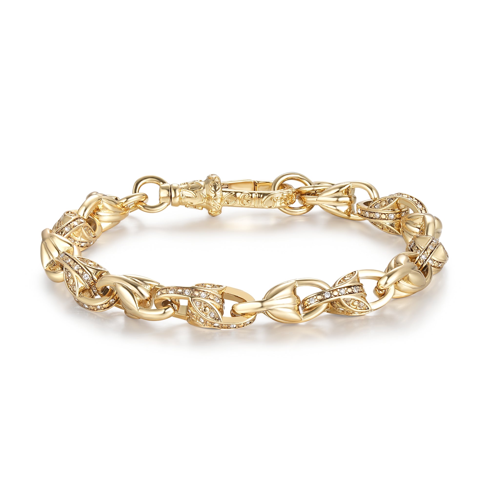 9mm Gold Tulip Bracelet Pattern Albert Clasp