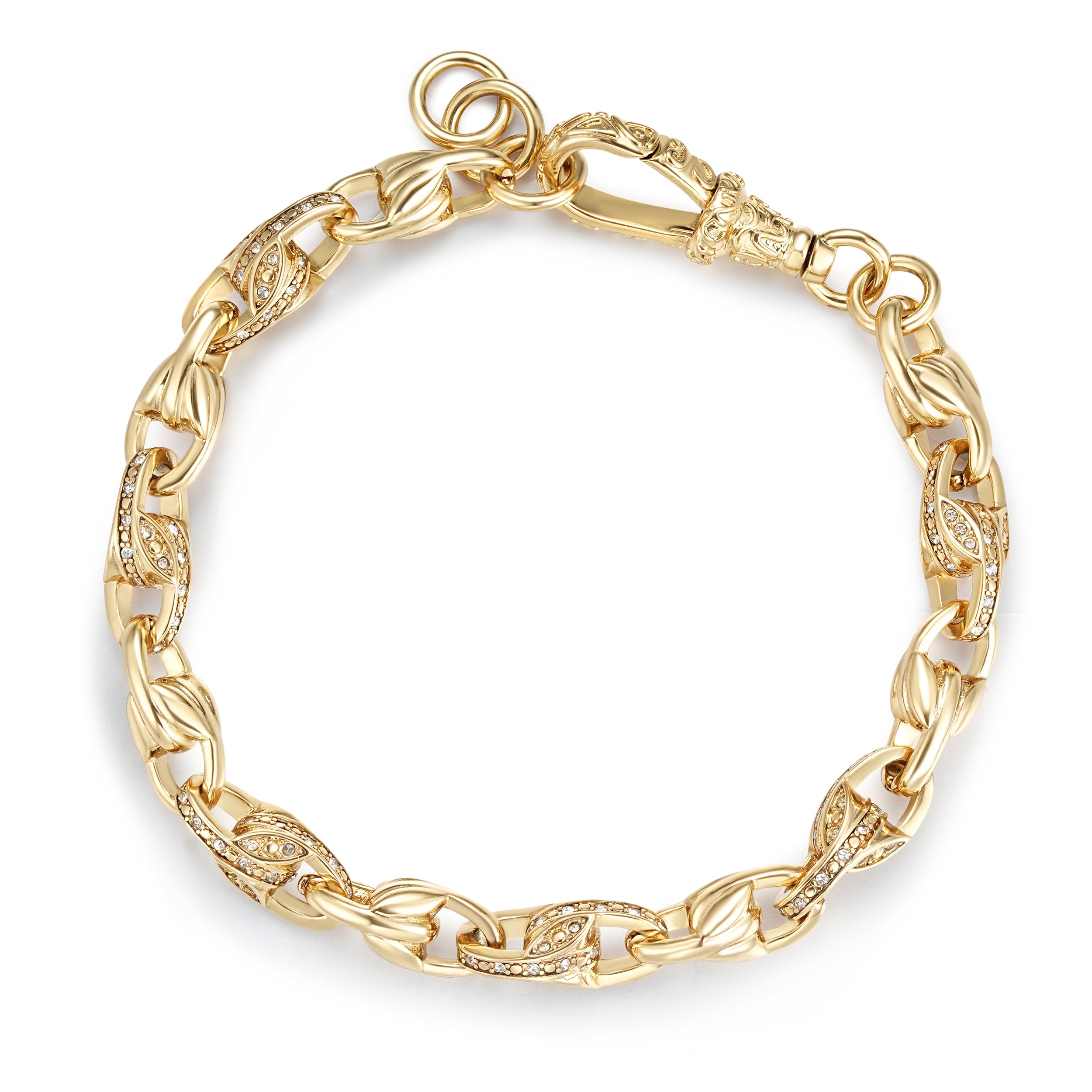 9mm Gold Tulip Bracelet Pattern Albert Clasp