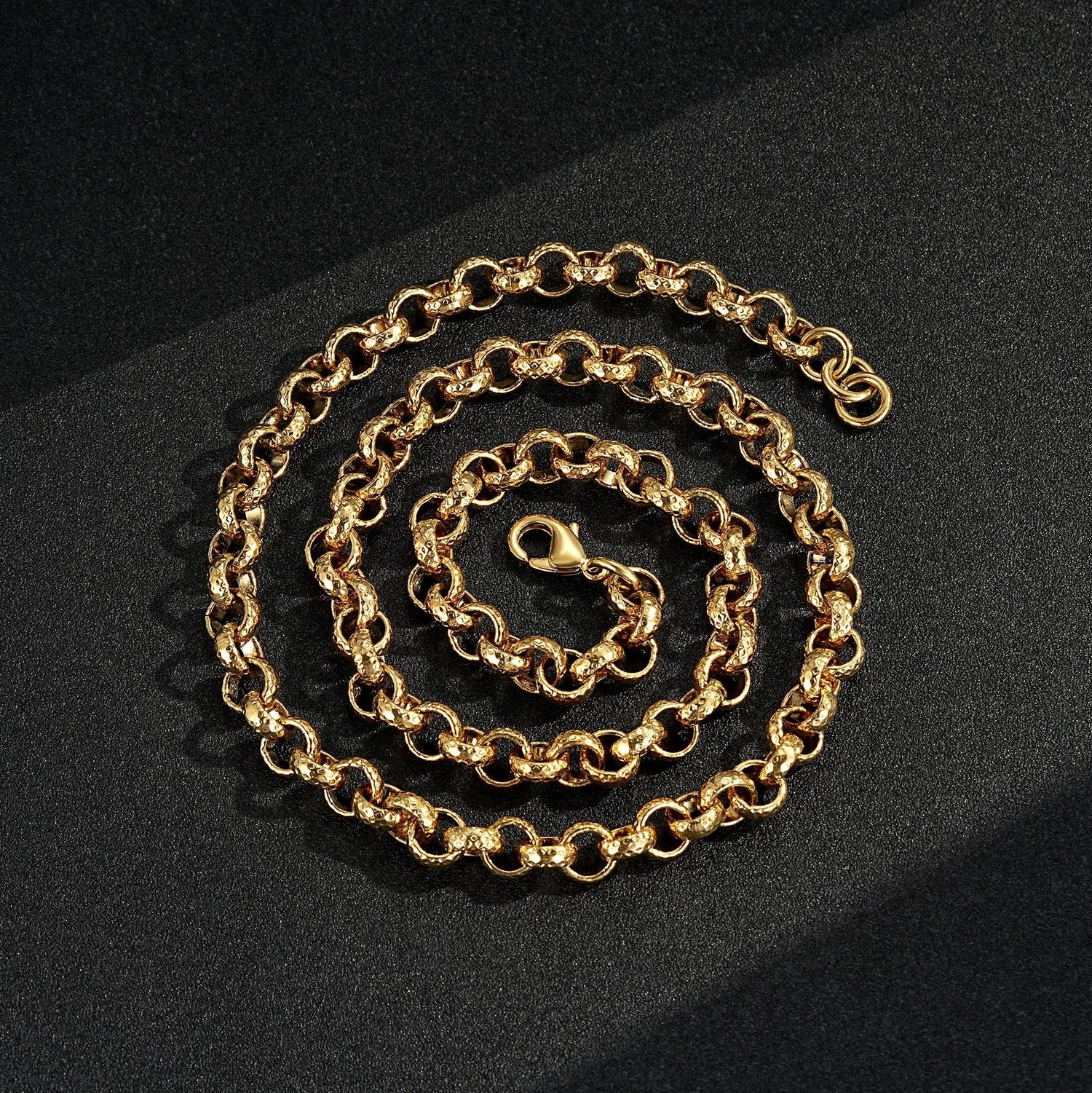 Premium 8mm Gold Filled Diamond Cut Pattern Belcher Chain 16/20/24/30 Inch