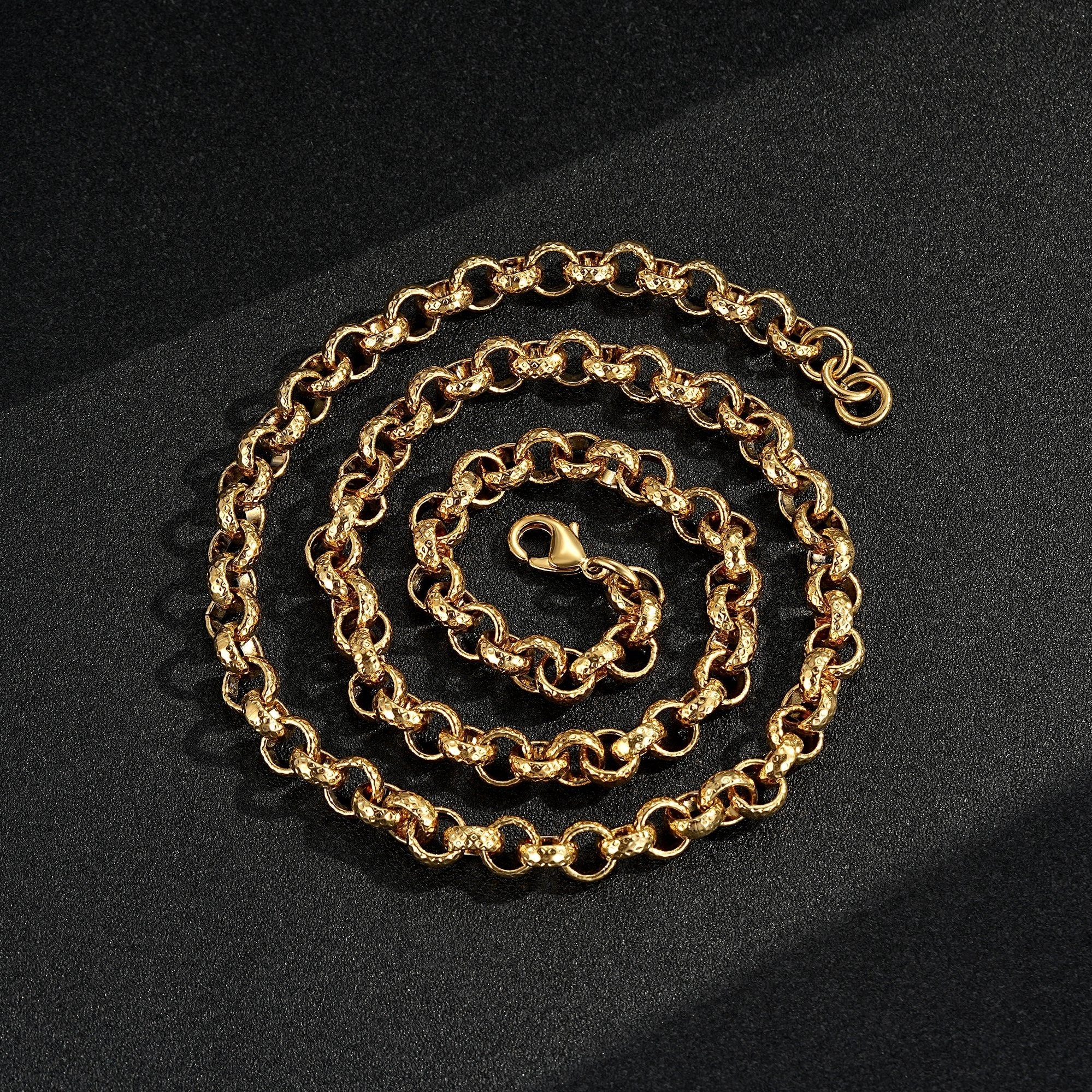 Premium 8mm Gold Filled Diamond Cut Pattern Belcher Chain 16/20/24/30 Inch