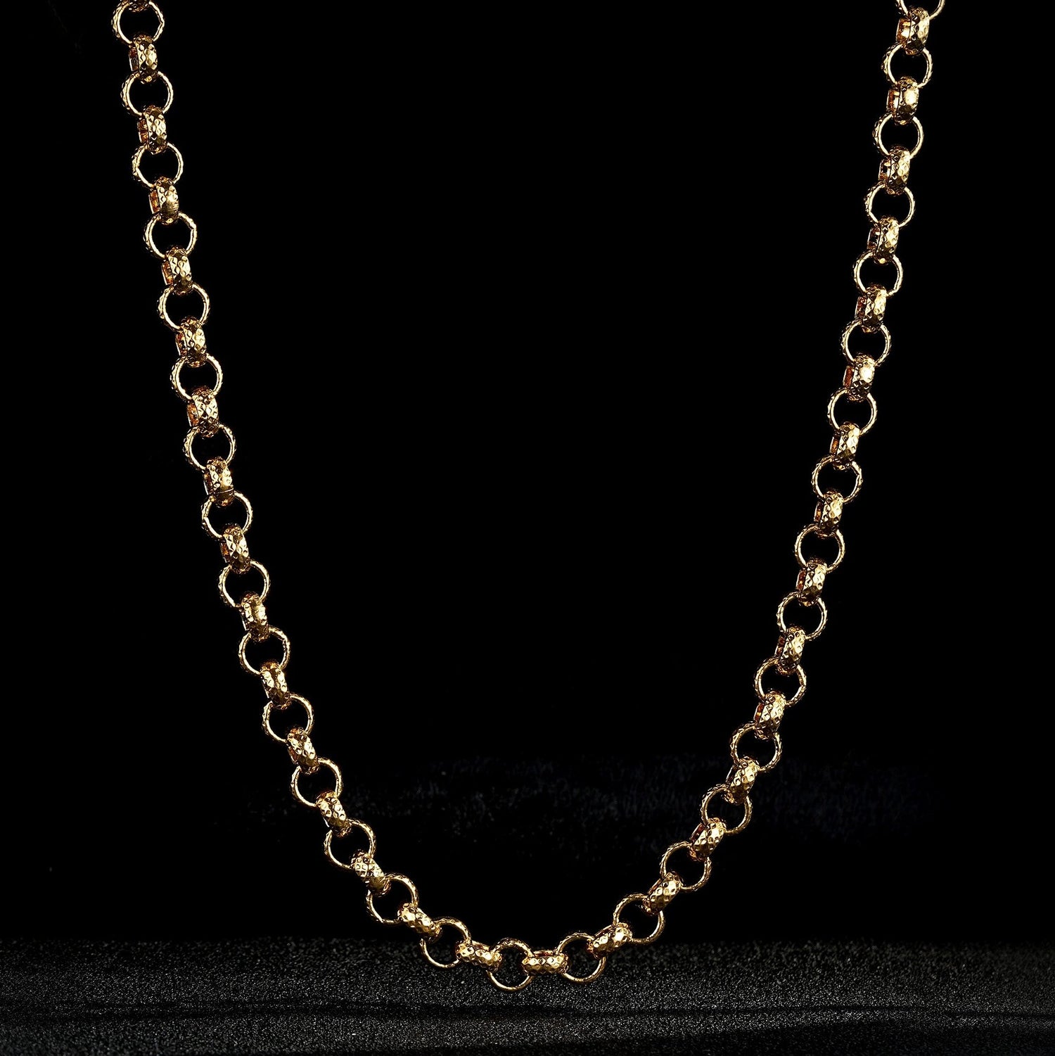 Premium 8mm Gold Filled Diamond Cut Pattern Belcher Chain 16/20/24/30 Inch