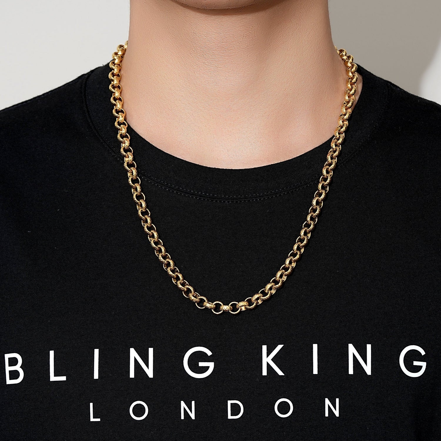 Premium 8mm Gold Filled Diamond Cut Pattern Belcher Chain 16/20/24/30 Inch