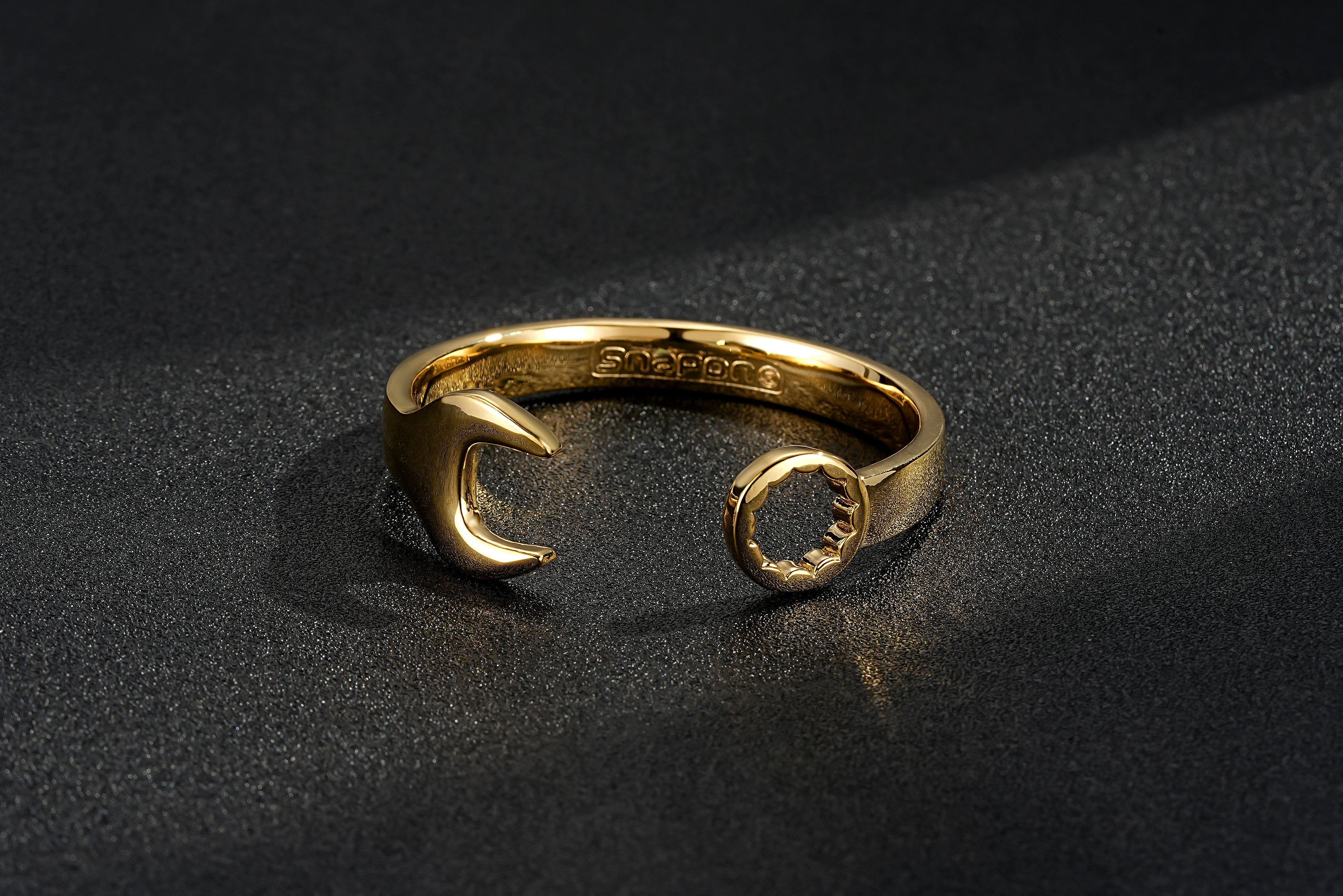 Premium 9mm Large Gold Spanner Wrench Bangle Bracelet Adjustable