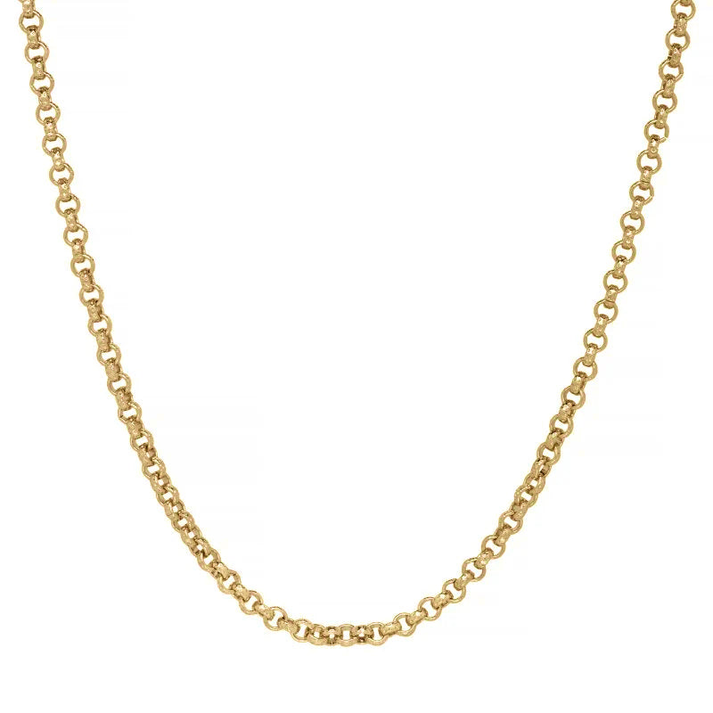 4mm Gold Diamond Cut Pattern Belcher Chain – 24 Inch