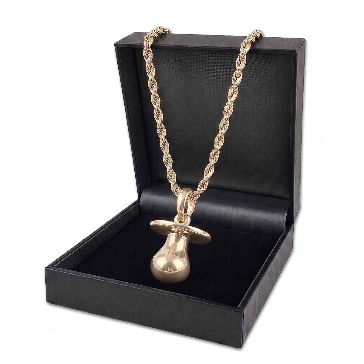 Gold Dummy Pendant 3mm Rope Chain