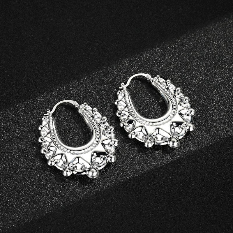 48mm Silver Oval Gypsy Creole Lightweight Earrings