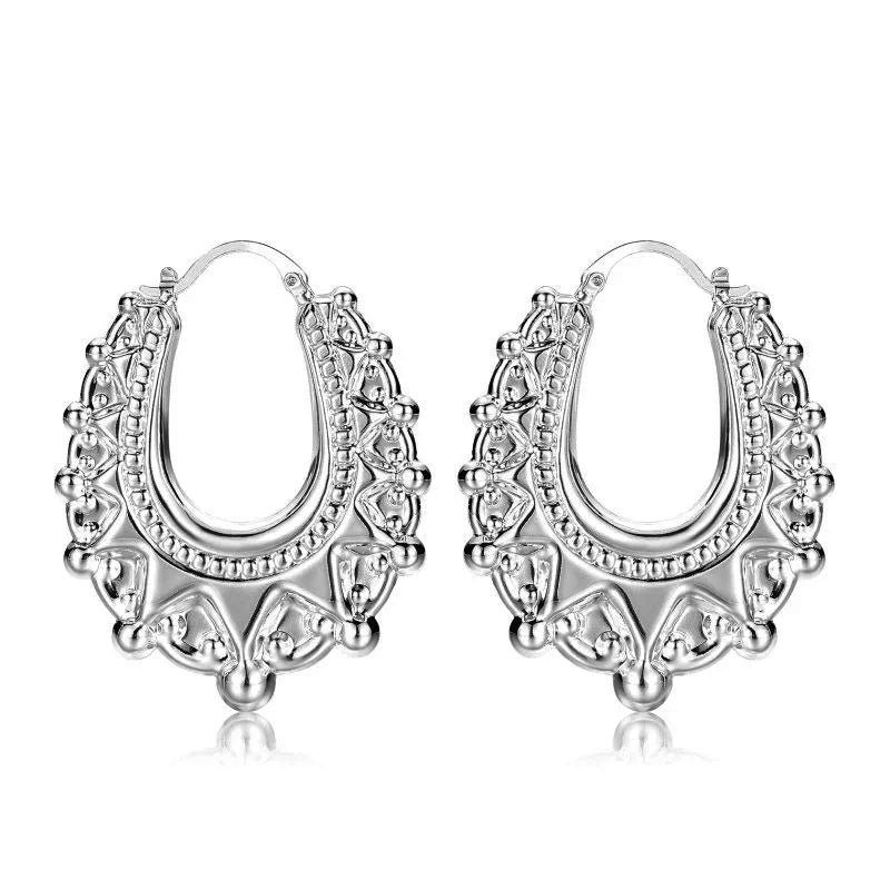48mm Silver Oval Gypsy Creole Lightweight Earrings