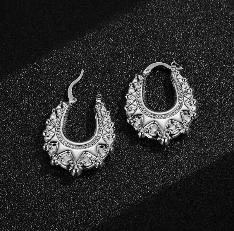 25mm Silver Oval Gypsy Creole Lightweight Earrings