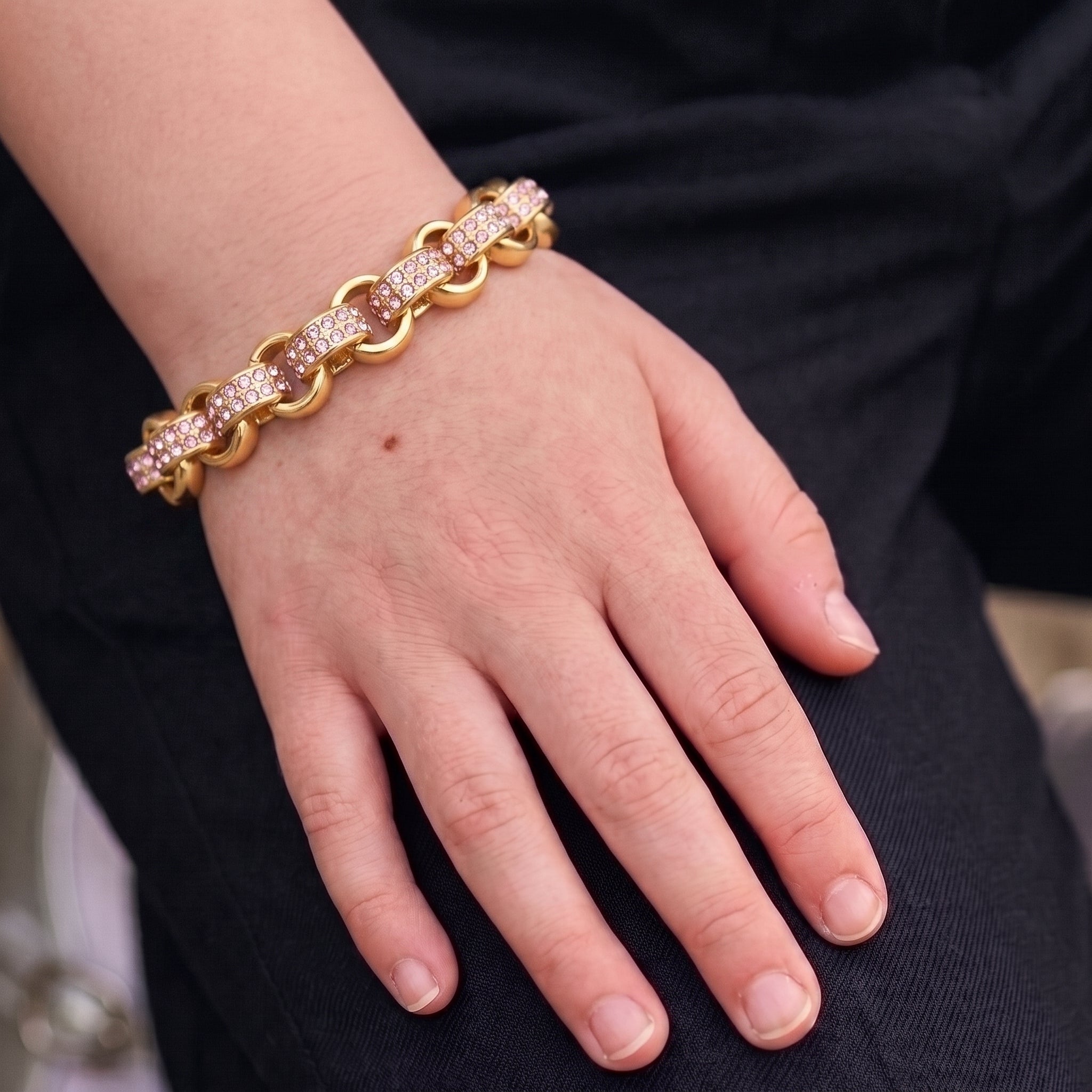 Pink 8mm Adjustable Belcher Bracelet