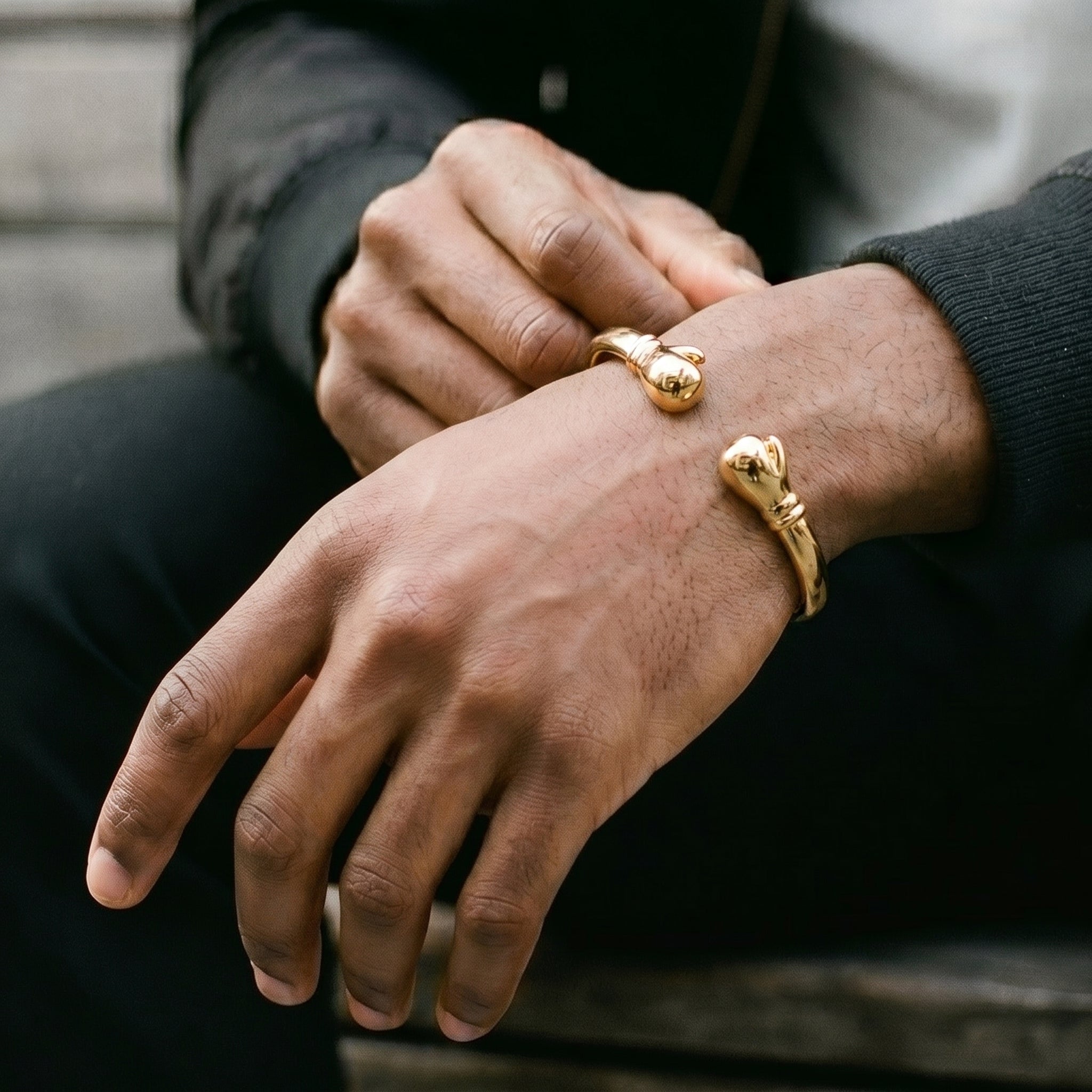 Gold Boxing Glove Torque Bangle