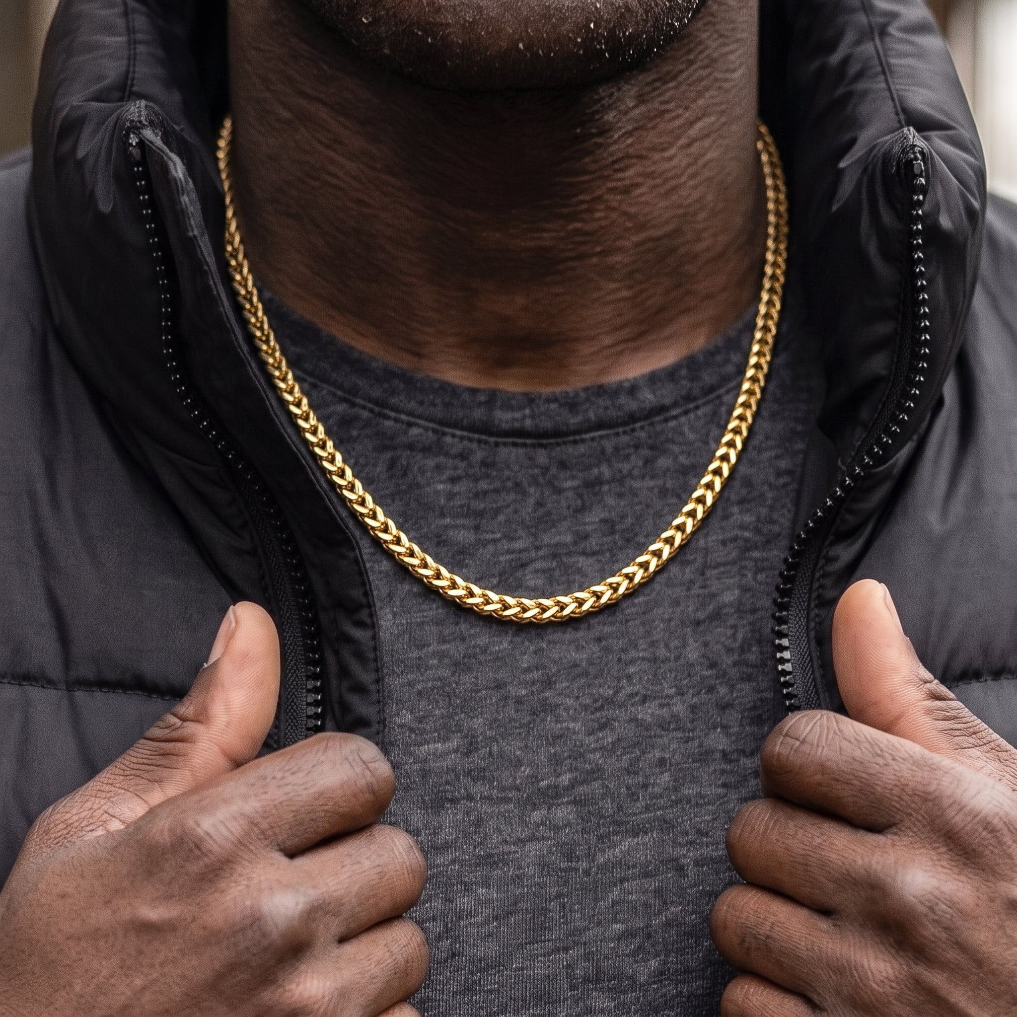 4mm Gold Franco Chain Necklace