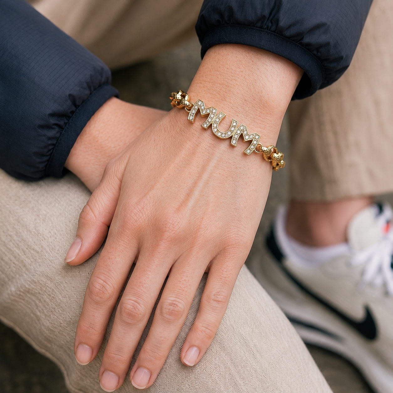 Gold Mum Belcher Bracelet 8mm