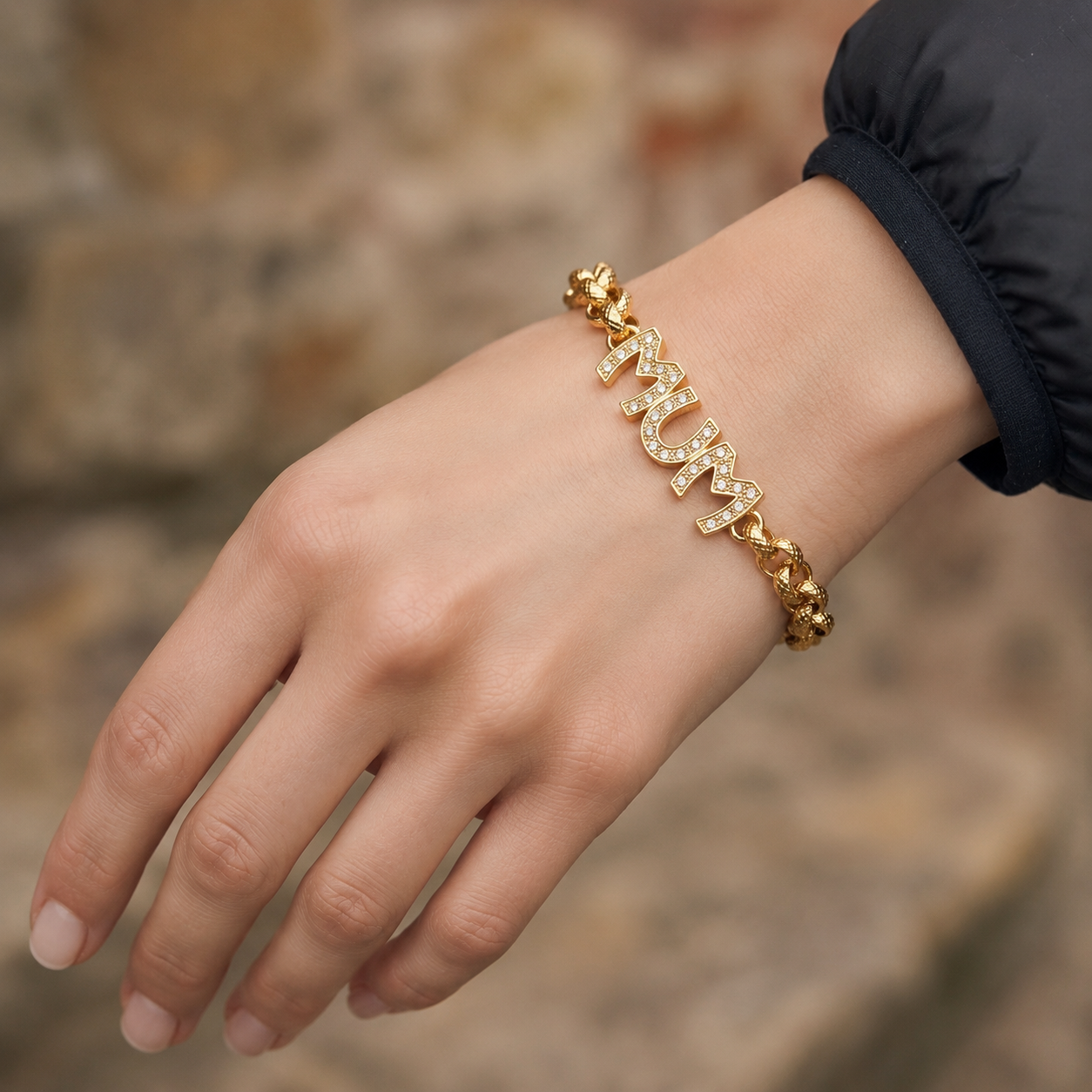 Gold Mum Belcher Bracelet 8mm