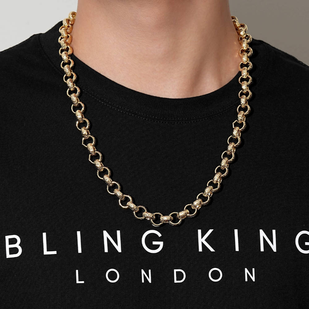 12mm Gold Filled Diamond-Cut Belcher Chain, 16 Inches Long