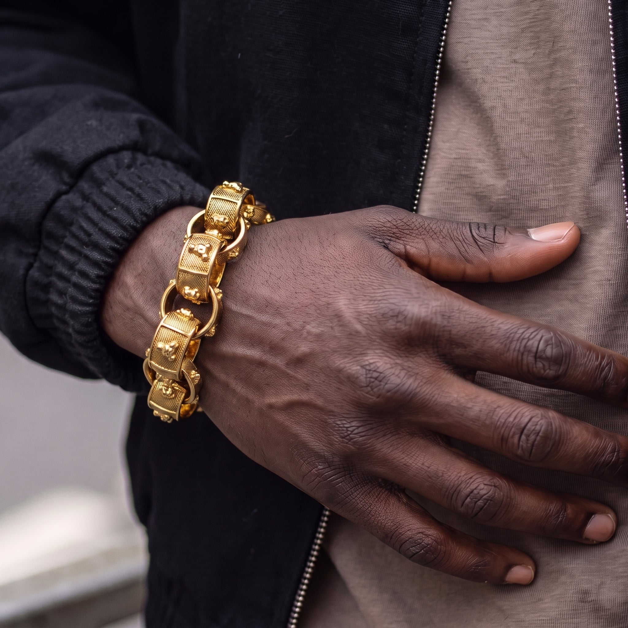 Gold Bulldog Belcher Bracelet 20mm