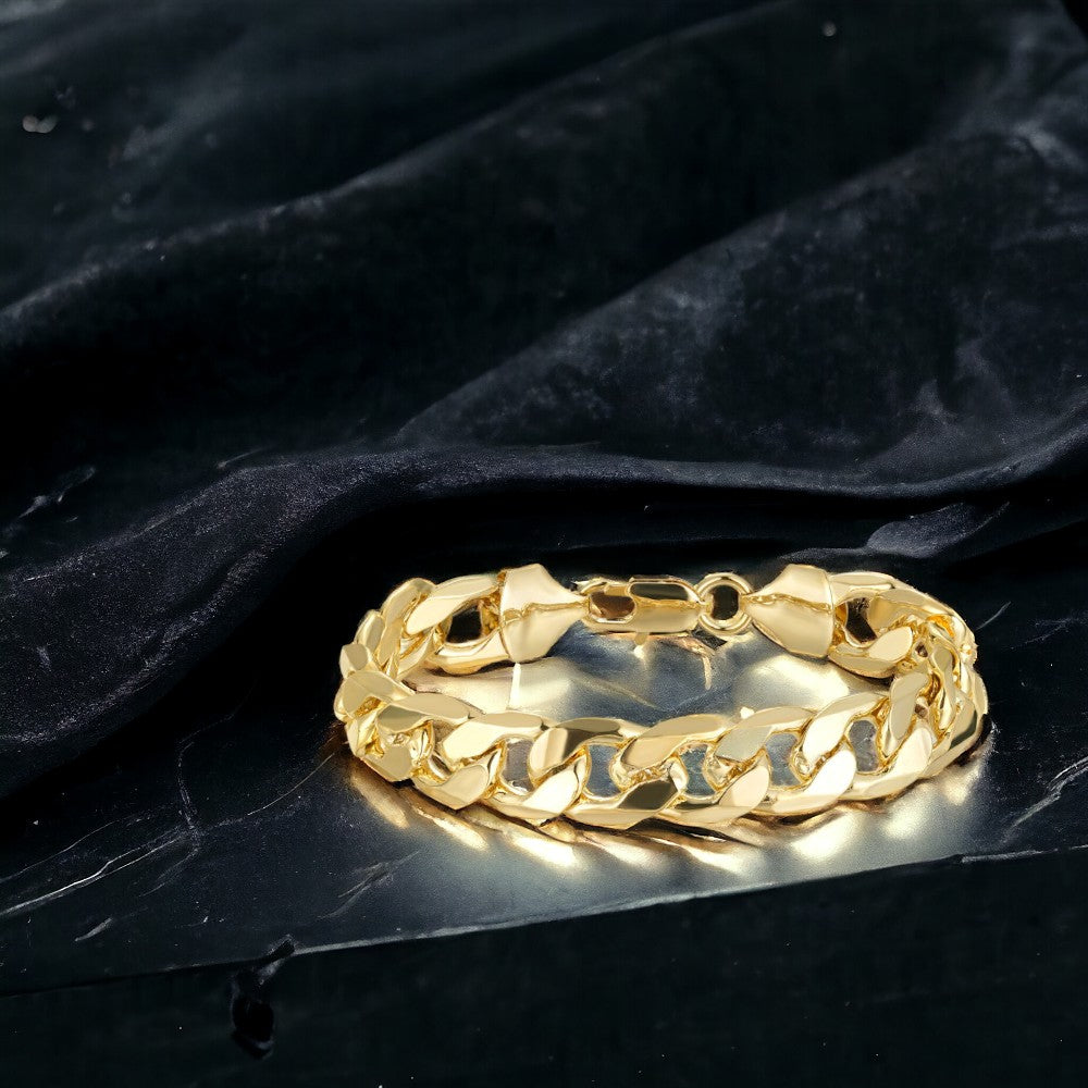 12mm Gold-Filled Bonded Cuban Curb Bracelet – 9 Inches