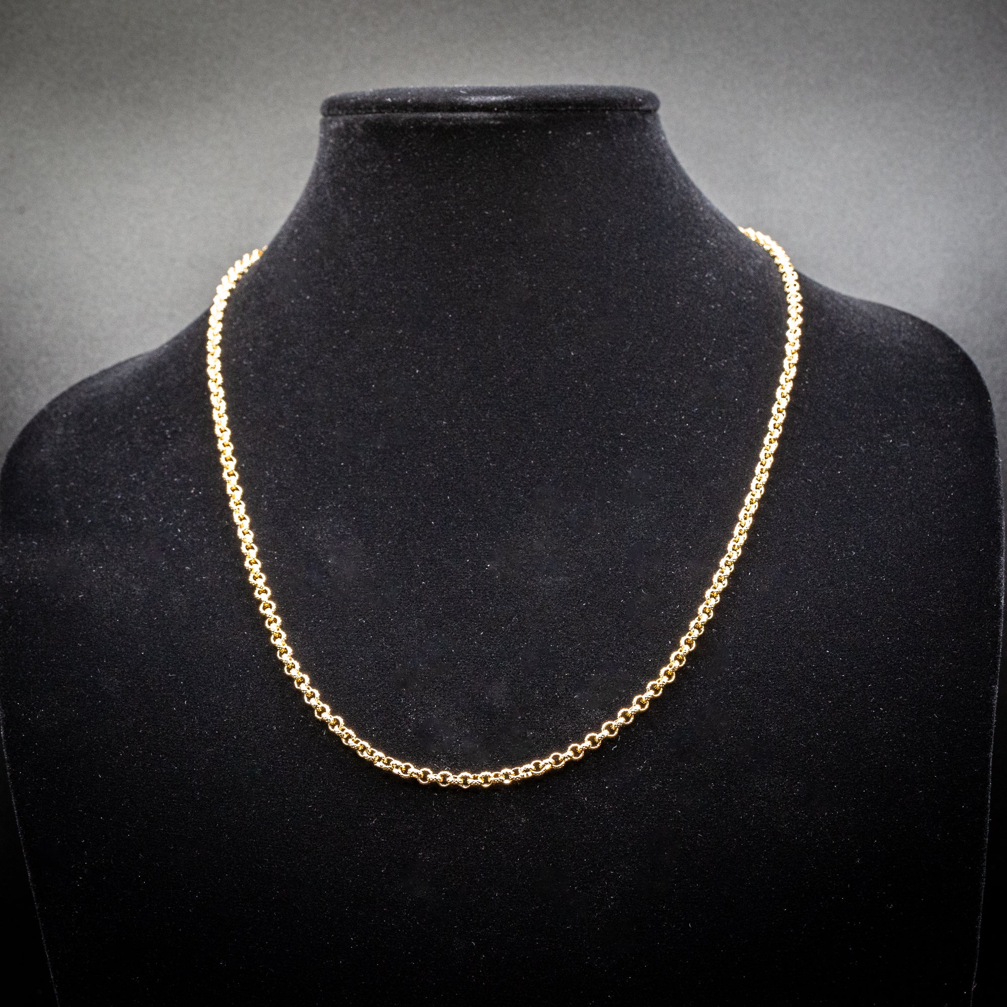 4mm Gold Diamond Cut Pattern Belcher Chain – 24 Inch