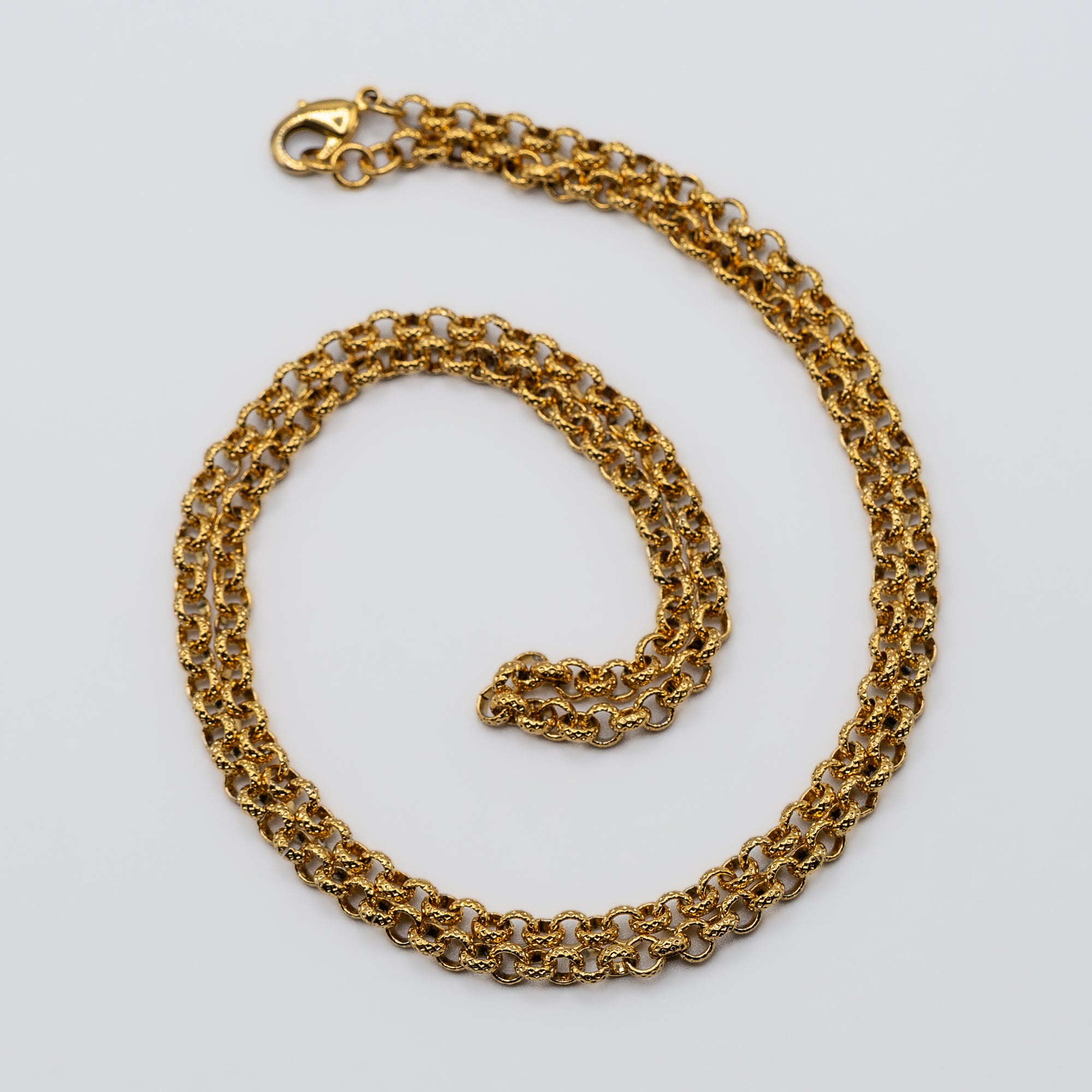 4mm Gold Diamond Cut Pattern Belcher Chain – 24 Inch
