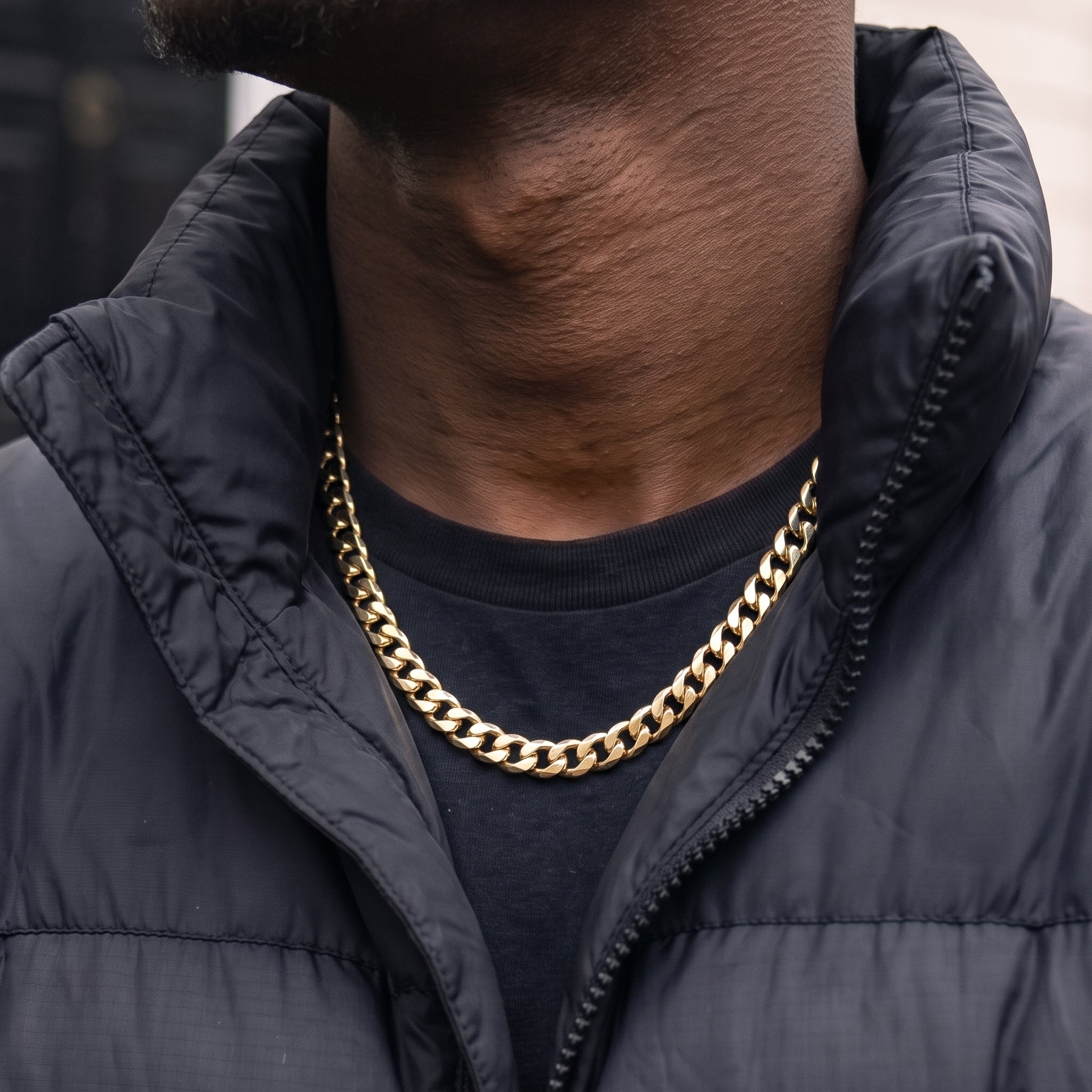 15mm Gold Cuban Link Chain 24 Inches, Heavyweight 206g