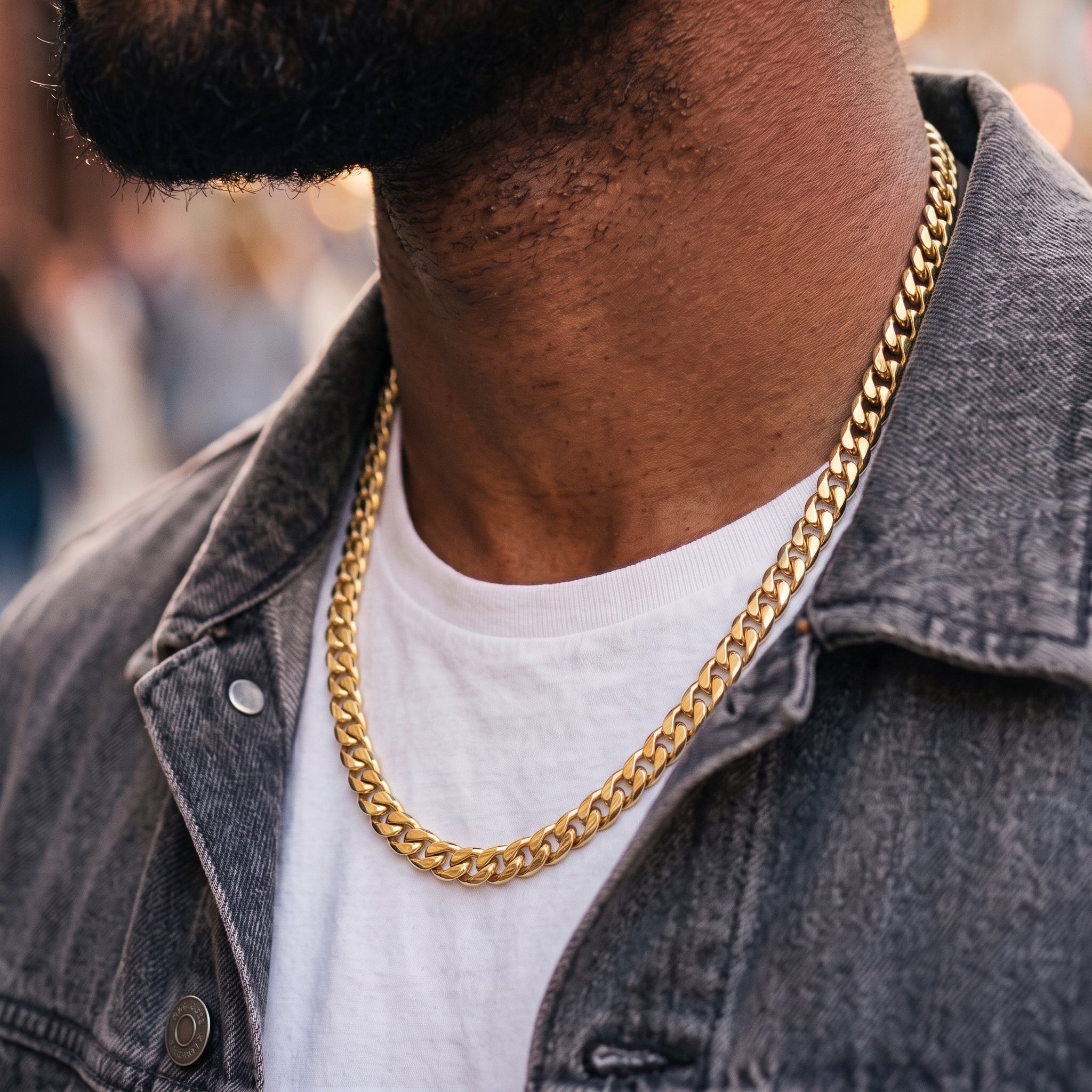 Gold Curb Chain Necklace 6mm